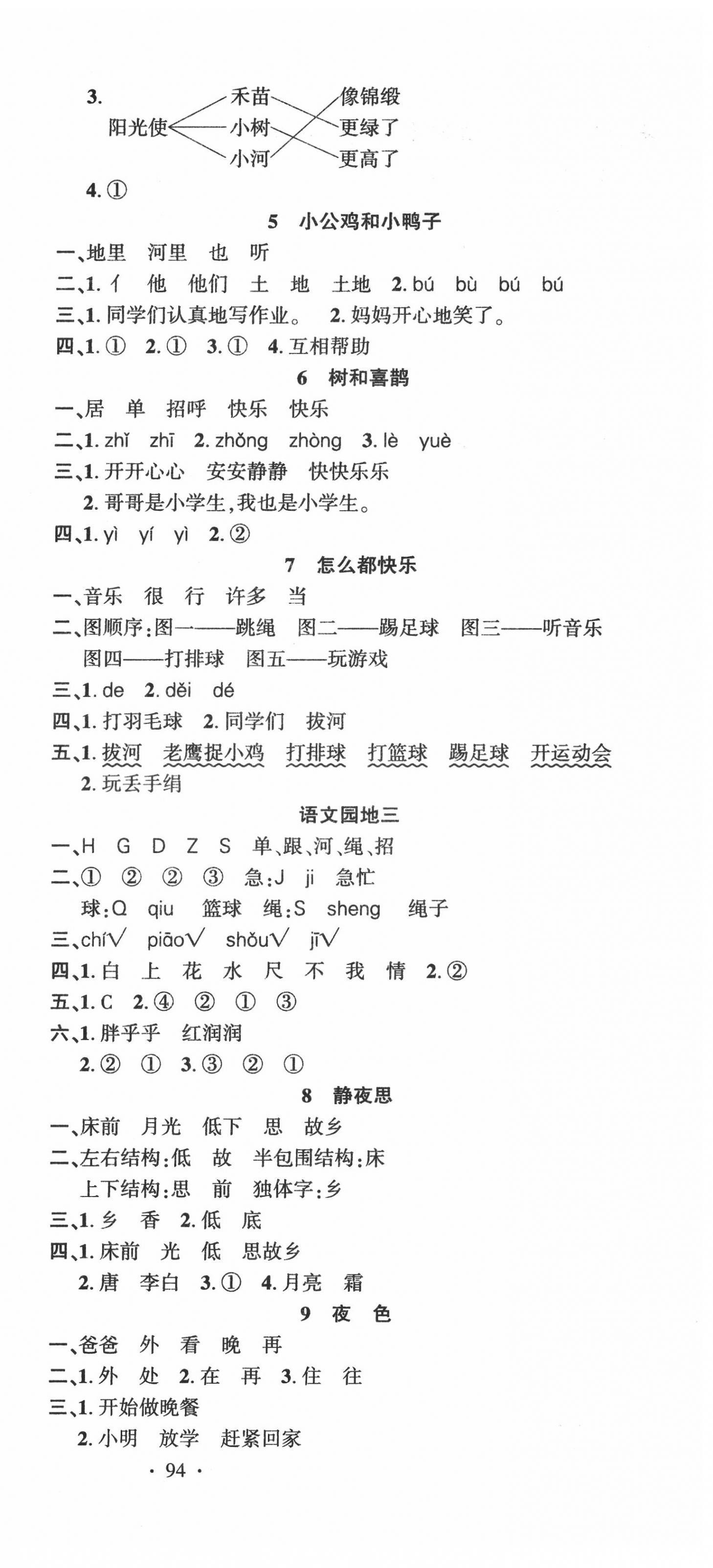 2022年語(yǔ)文要素天天練一年級(jí)下冊(cè)人教版 第3頁(yè)