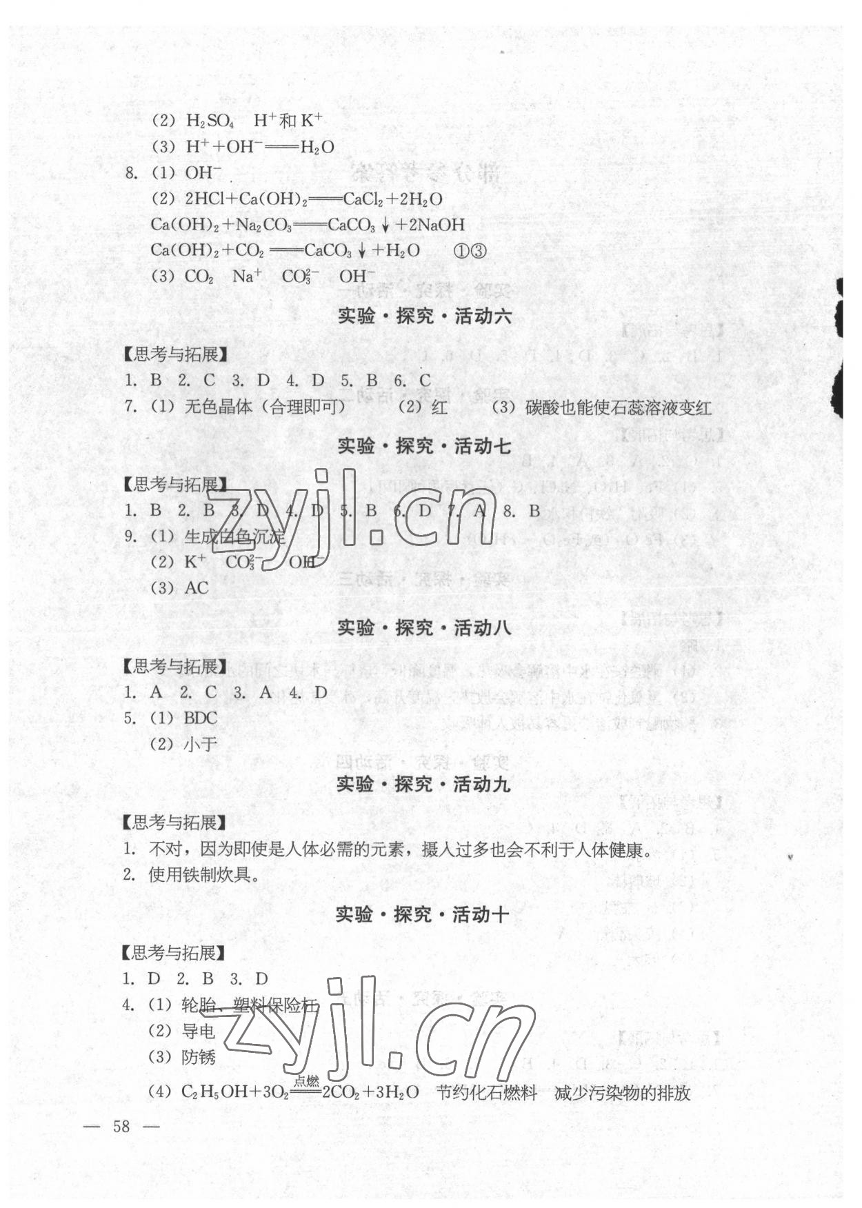 2022年实验操作与探究活动手册九年级化学下册人教版 第2页