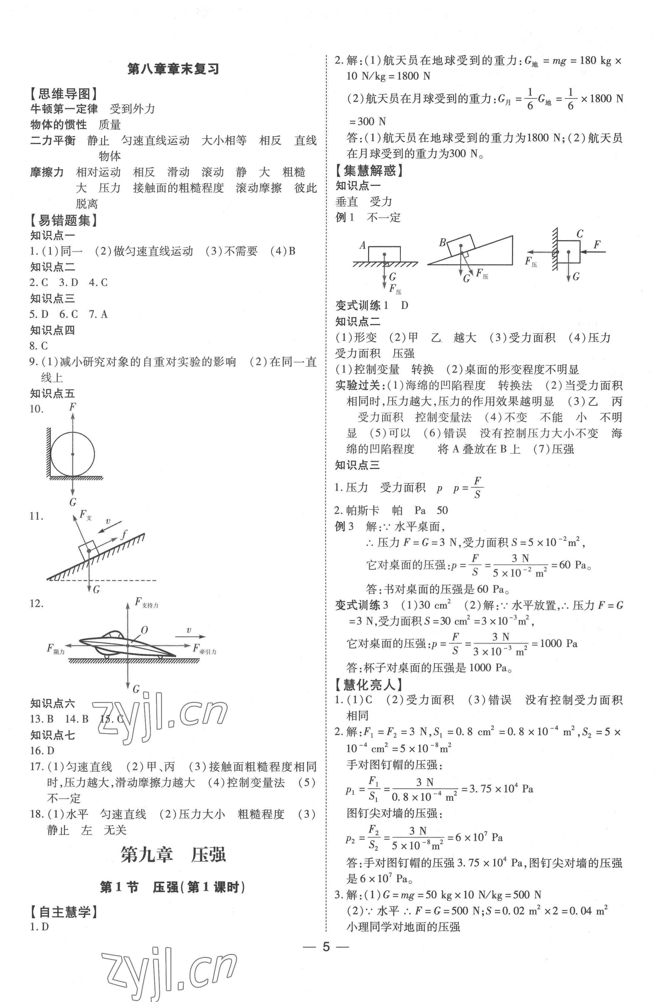 2022年同步經(jīng)典學(xué)案八年級物理下冊 第5頁