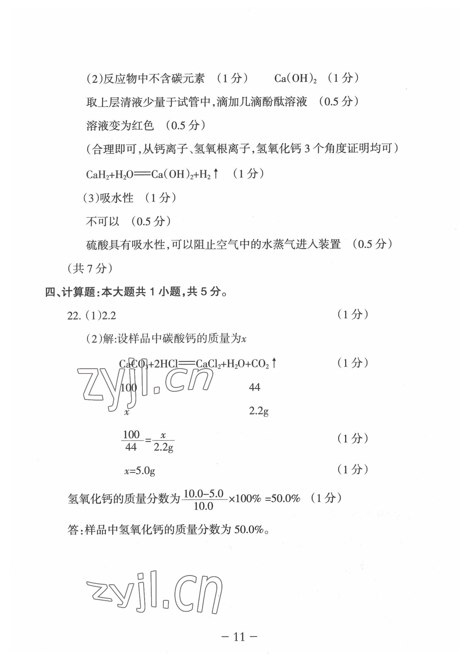 2022年中考通模擬試卷化學科粵版 第11頁