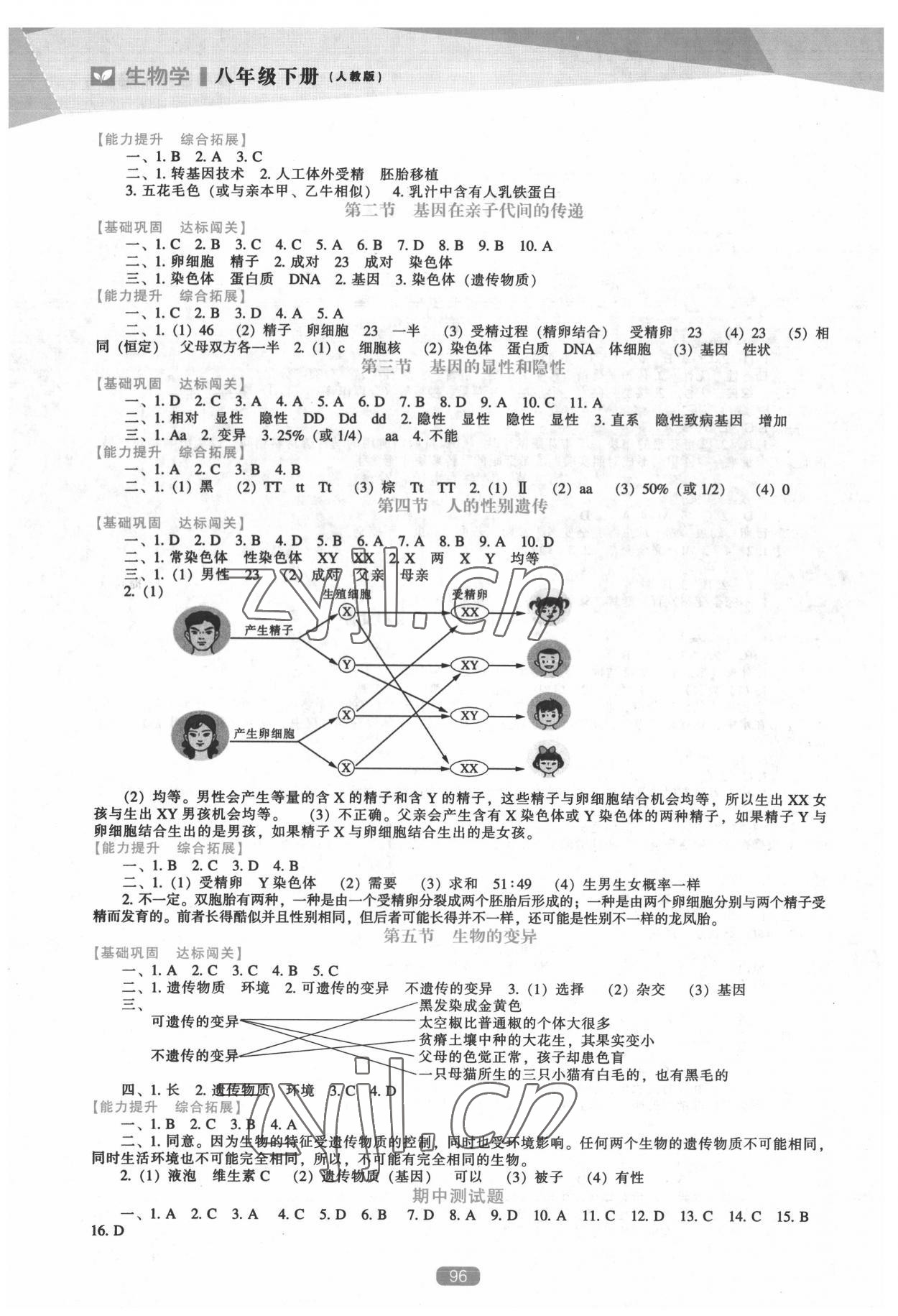 2022年新課程生物學(xué)能力培養(yǎng)八年級下冊人教版 第2頁