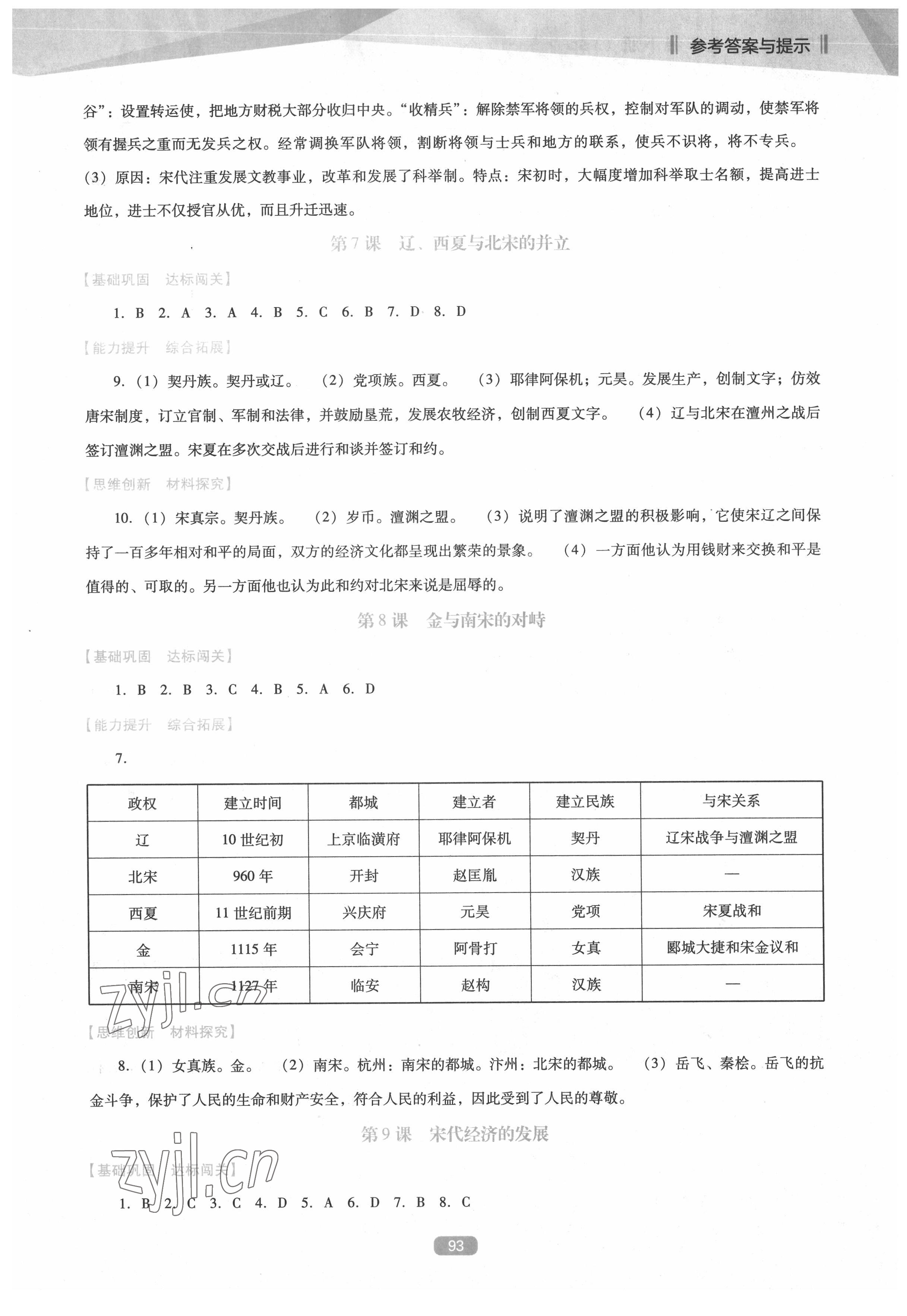 2022年新課程能力培養(yǎng)七年級歷史下冊人教版D版 第3頁