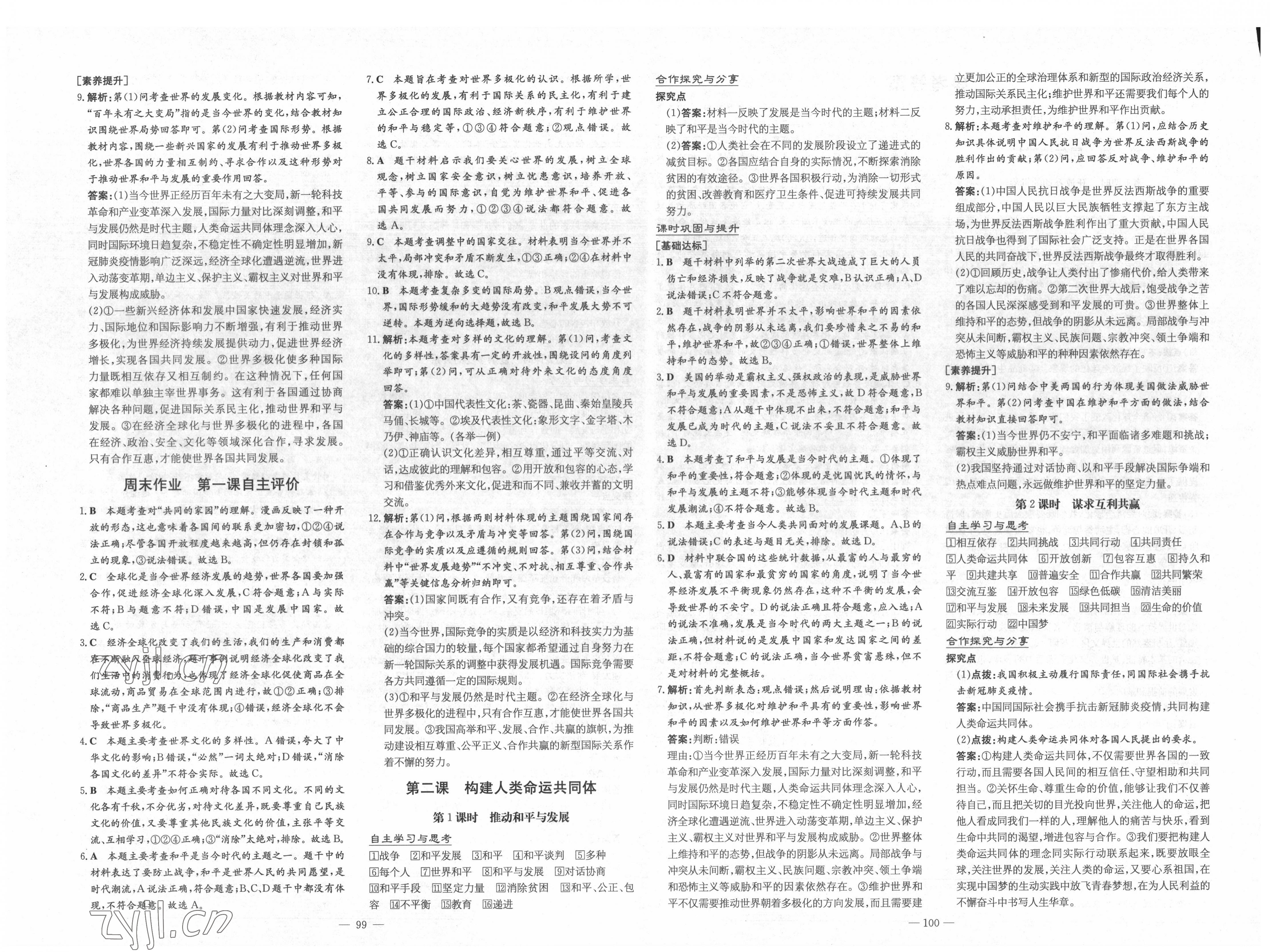 2022年練案九年級(jí)道德與法治下冊(cè)人教版54制 第2頁