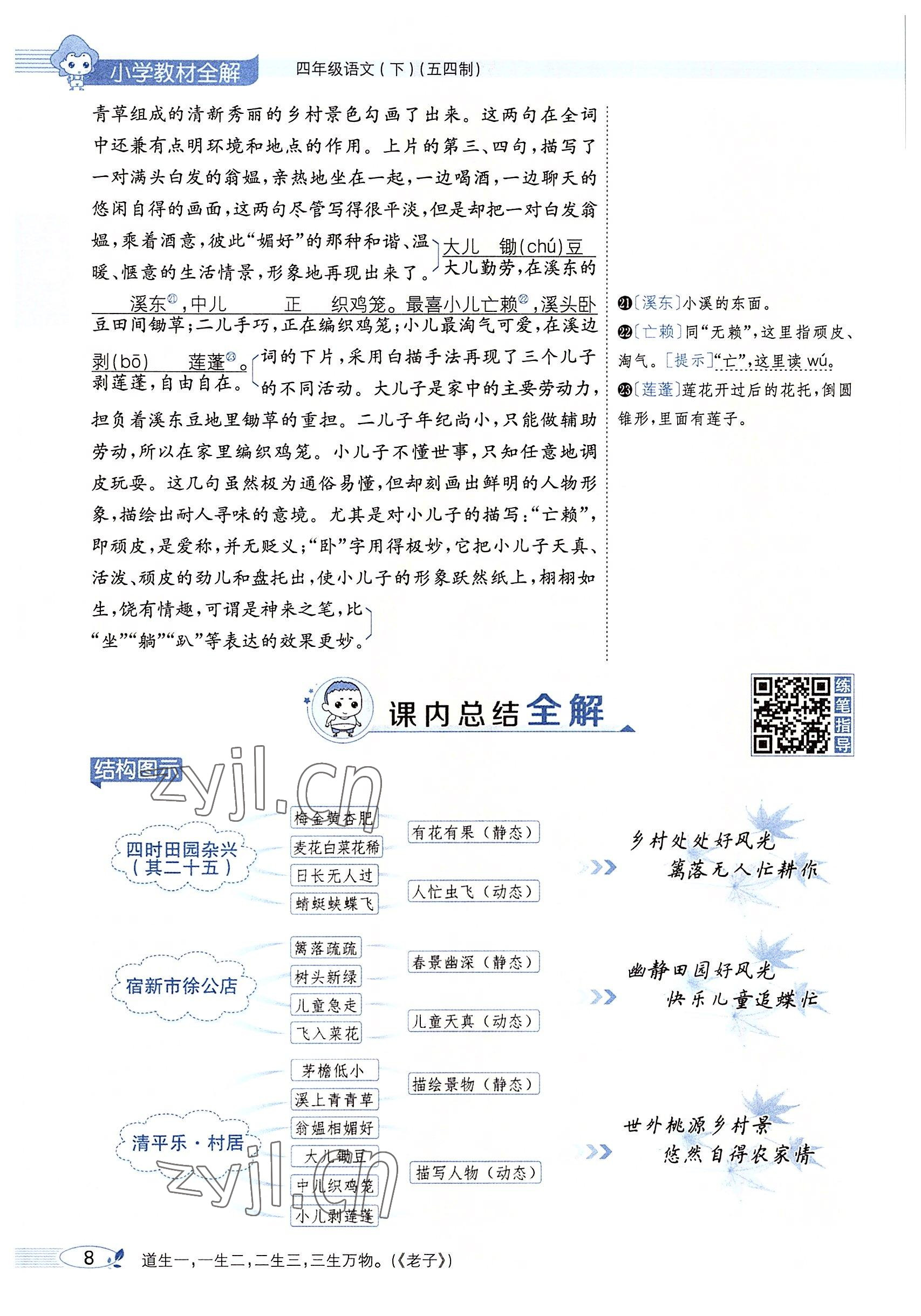 2022年教材課本四年級(jí)語文下冊人教版54制 參考答案第7頁