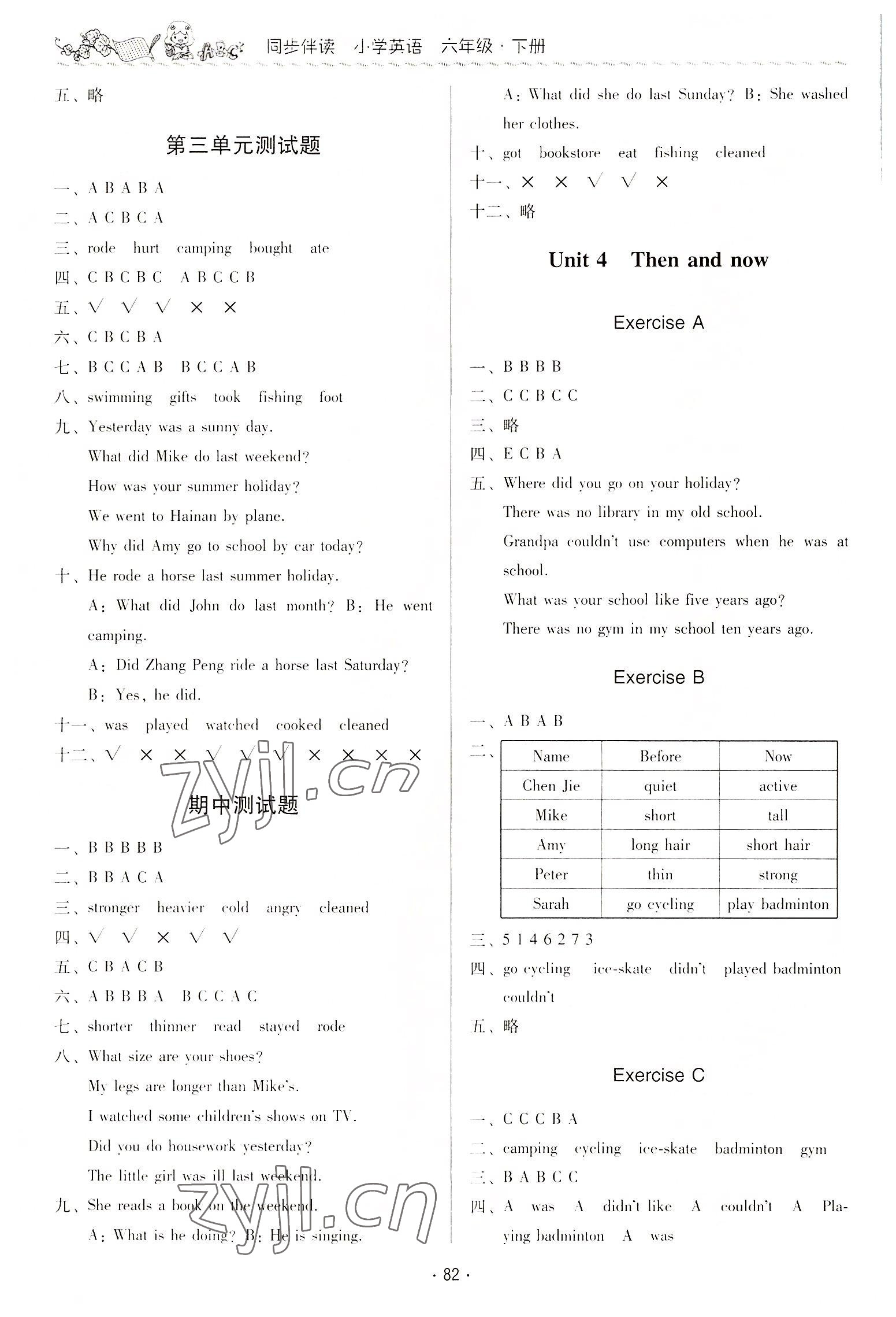 2022年同步伴讀六年級英語下冊人教版 第3頁