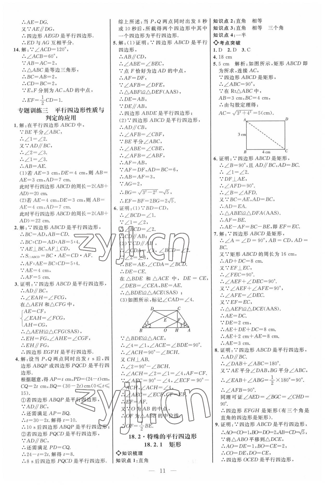 2022年細(xì)解巧練八年級數(shù)學(xué)下冊人教版 參考答案第10頁