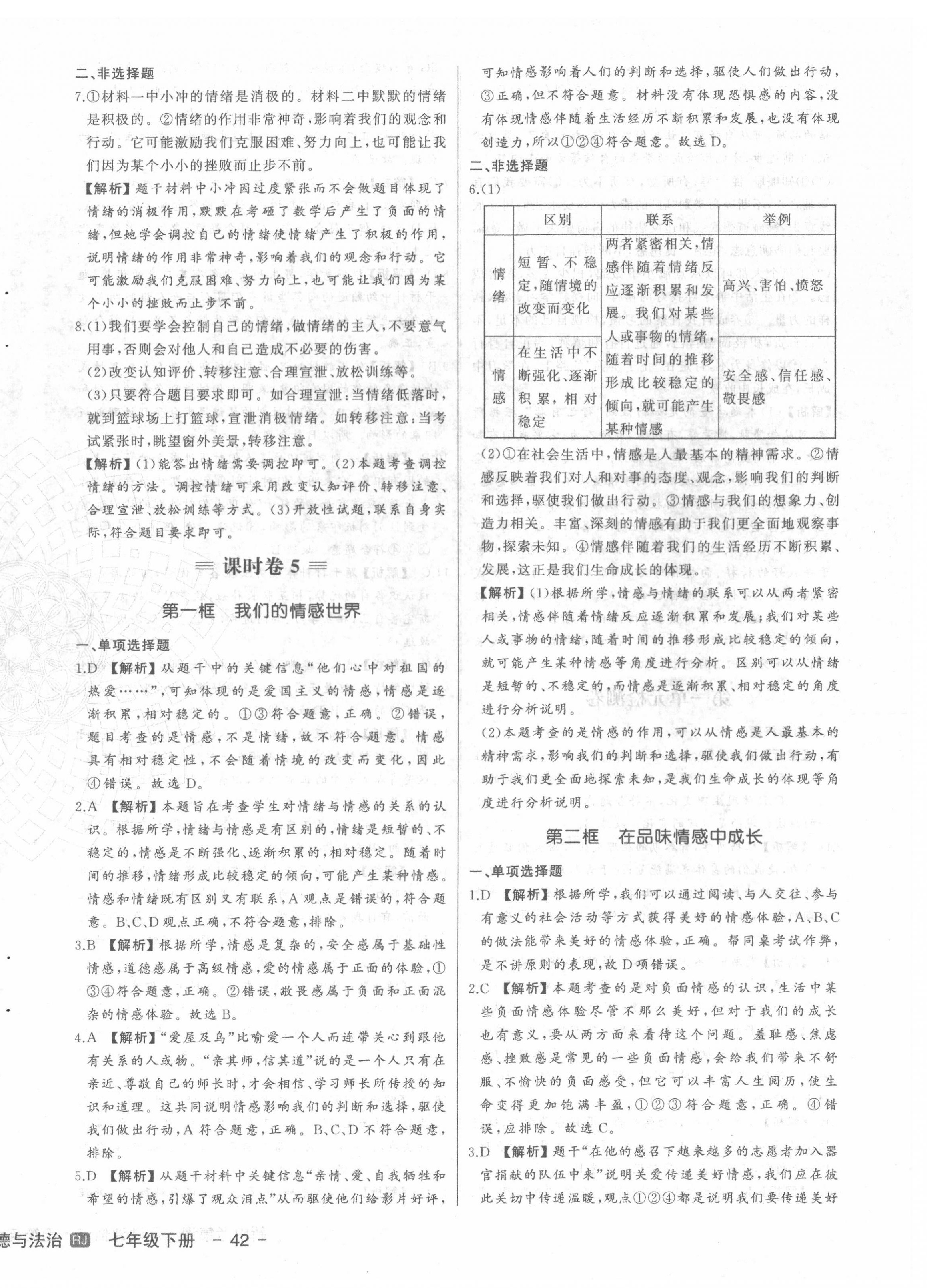 2022年新中考集訓測試評估卷七年級道德與法治下冊人教版 第8頁