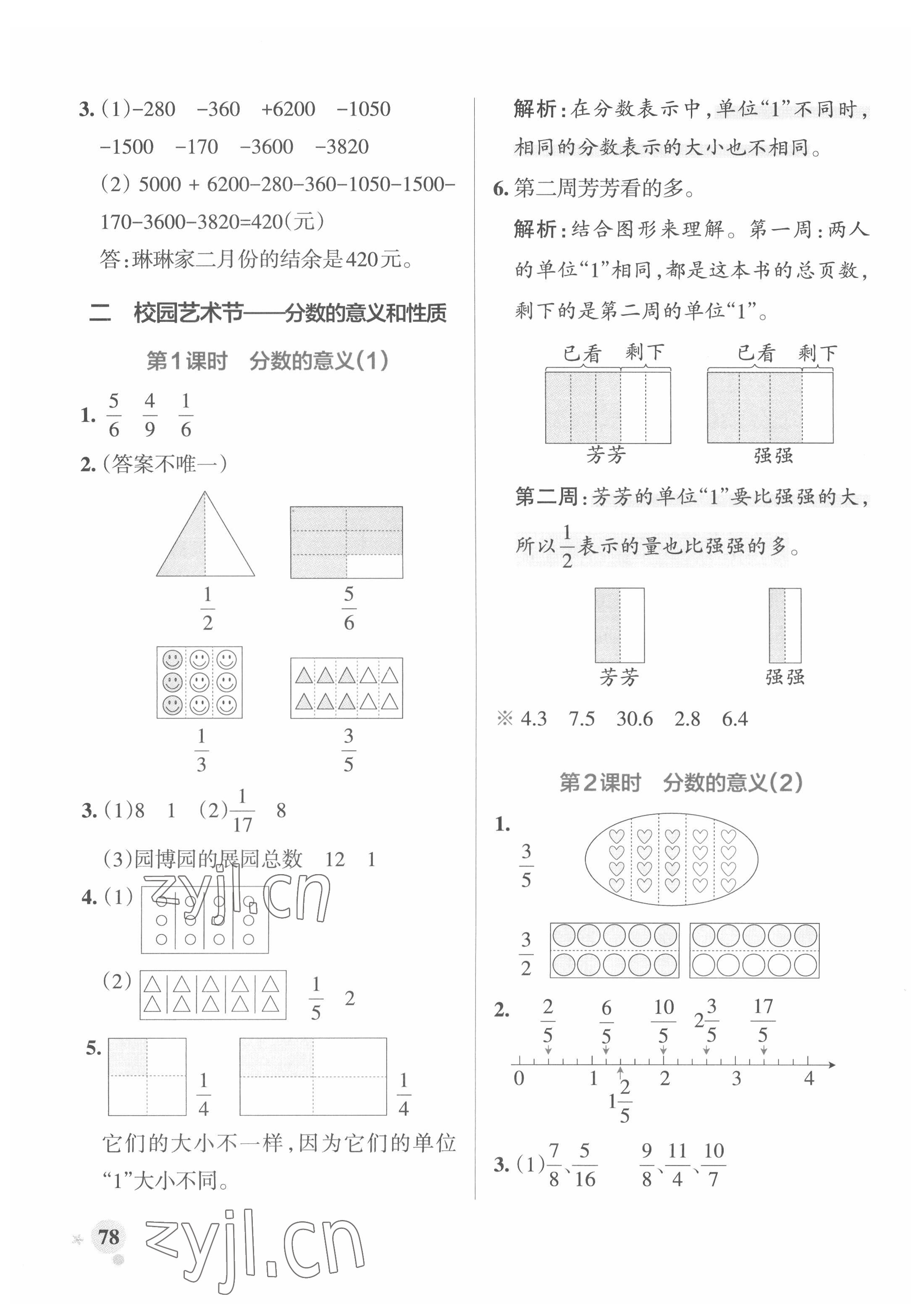 2022年小學(xué)學(xué)霸作業(yè)本五年級數(shù)學(xué)下冊青島版 參考答案第2頁