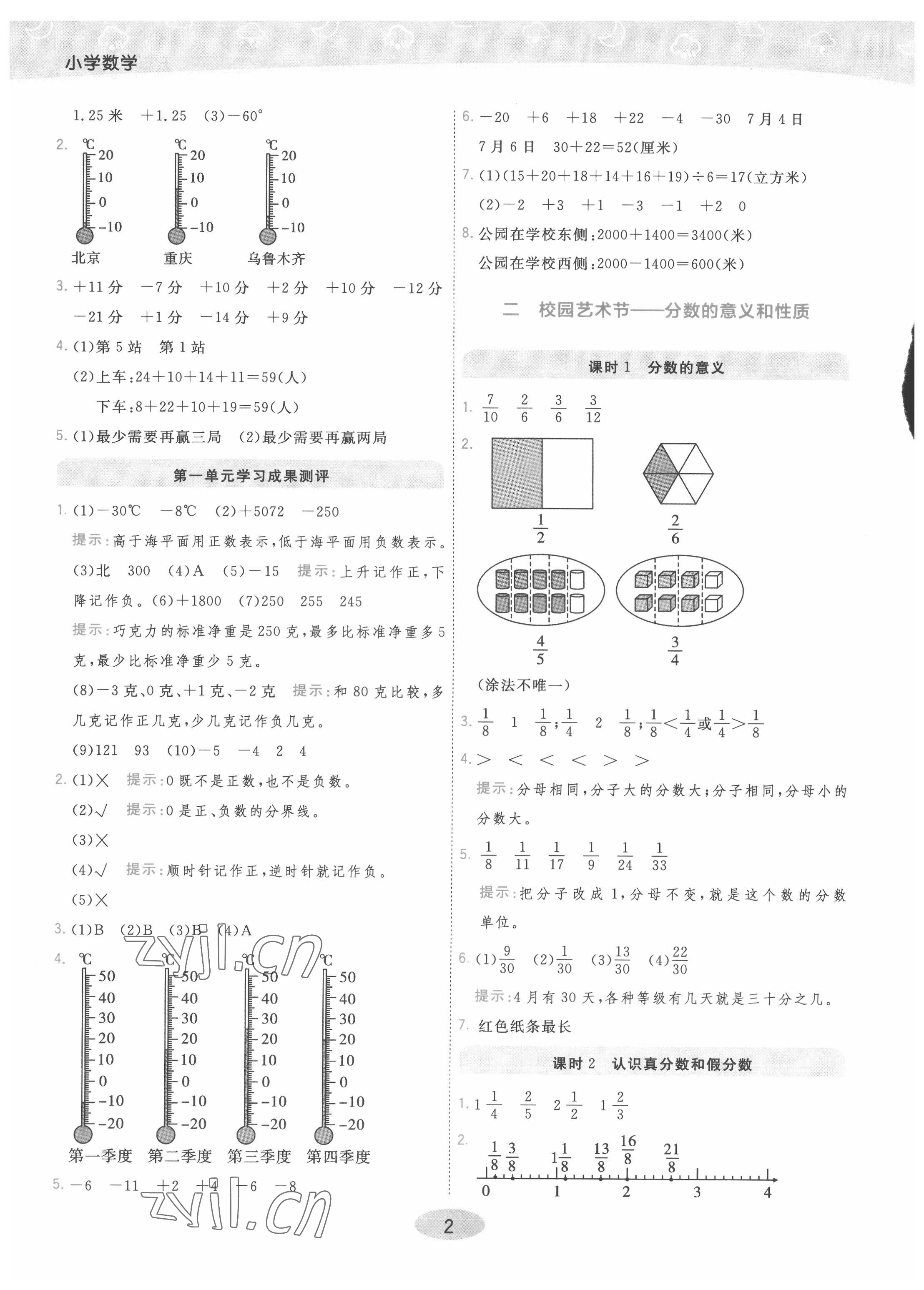 2022年黃岡同步練一日一練五年級(jí)數(shù)學(xué)下冊(cè)青島版 參考答案第2頁