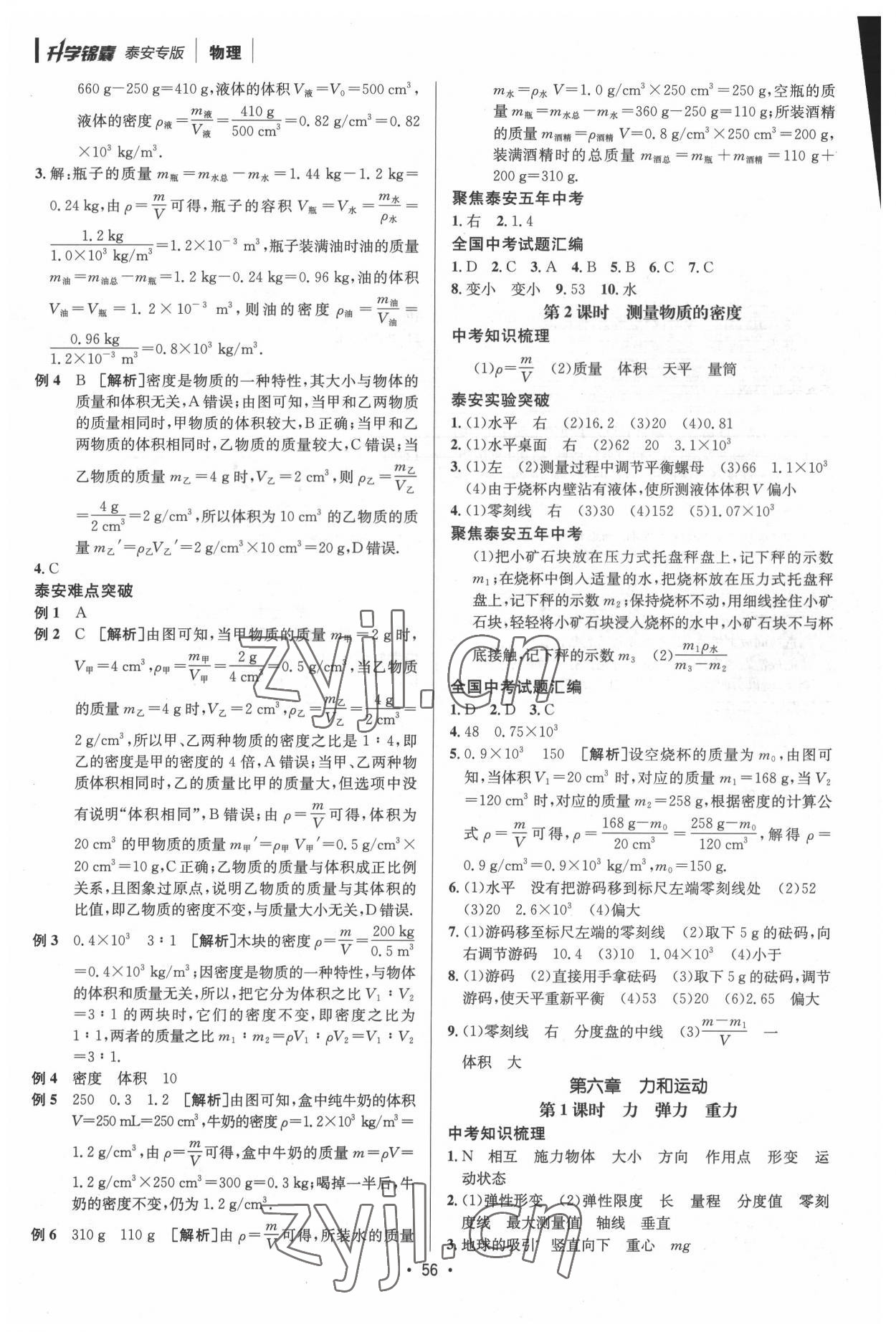 2022年升学锦囊物理泰安专版 第6页