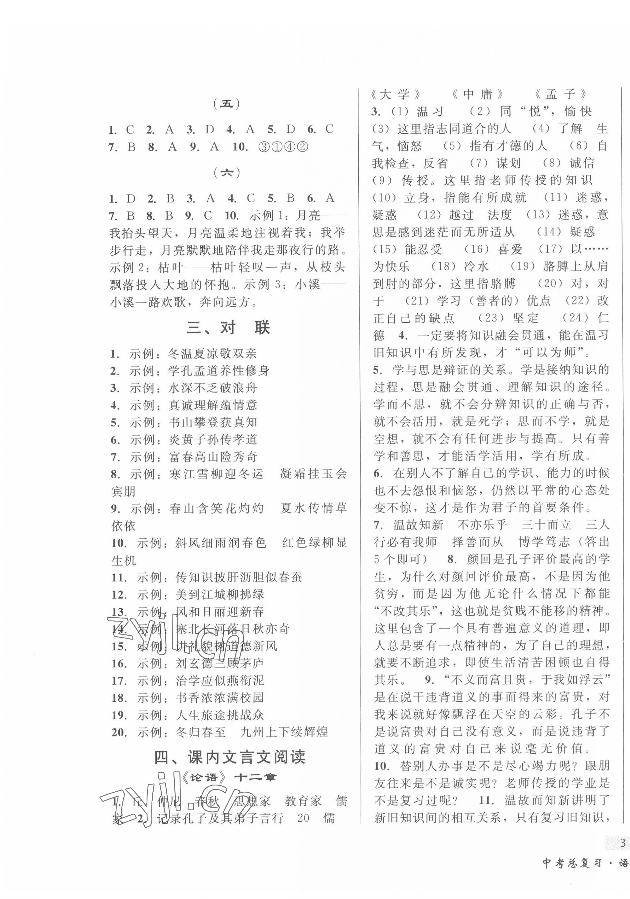 2022年東北書局中考總復習語文 第5頁