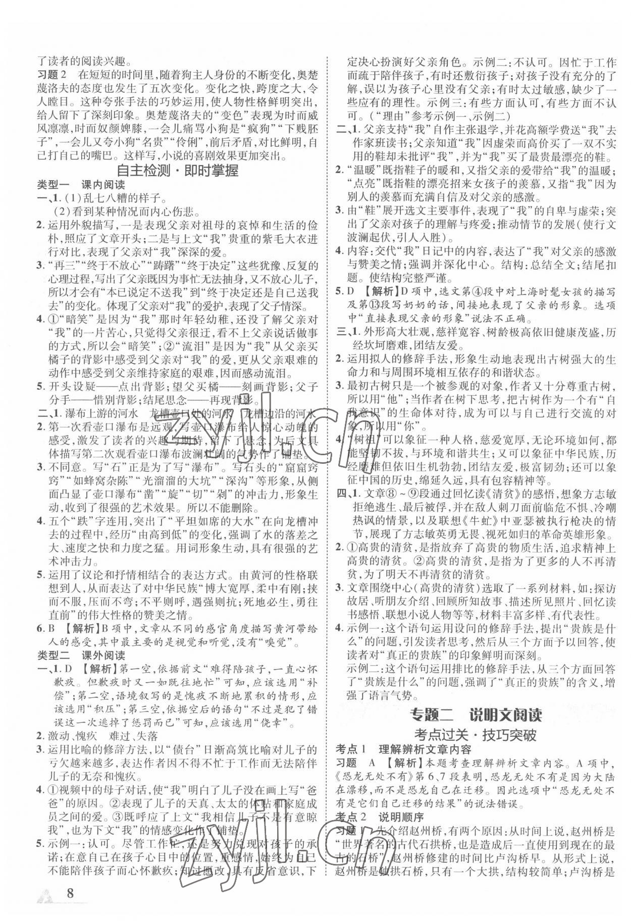 2022年卓文书业加速度语文中考内蒙古专版 第8页