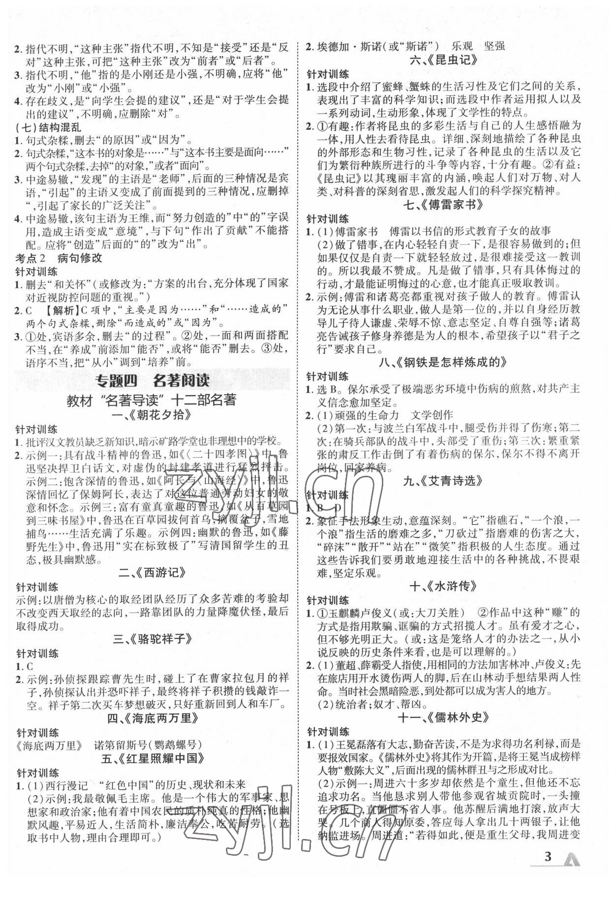 2022年卓文書業(yè)加速度語文中考內(nèi)蒙古專版 第3頁