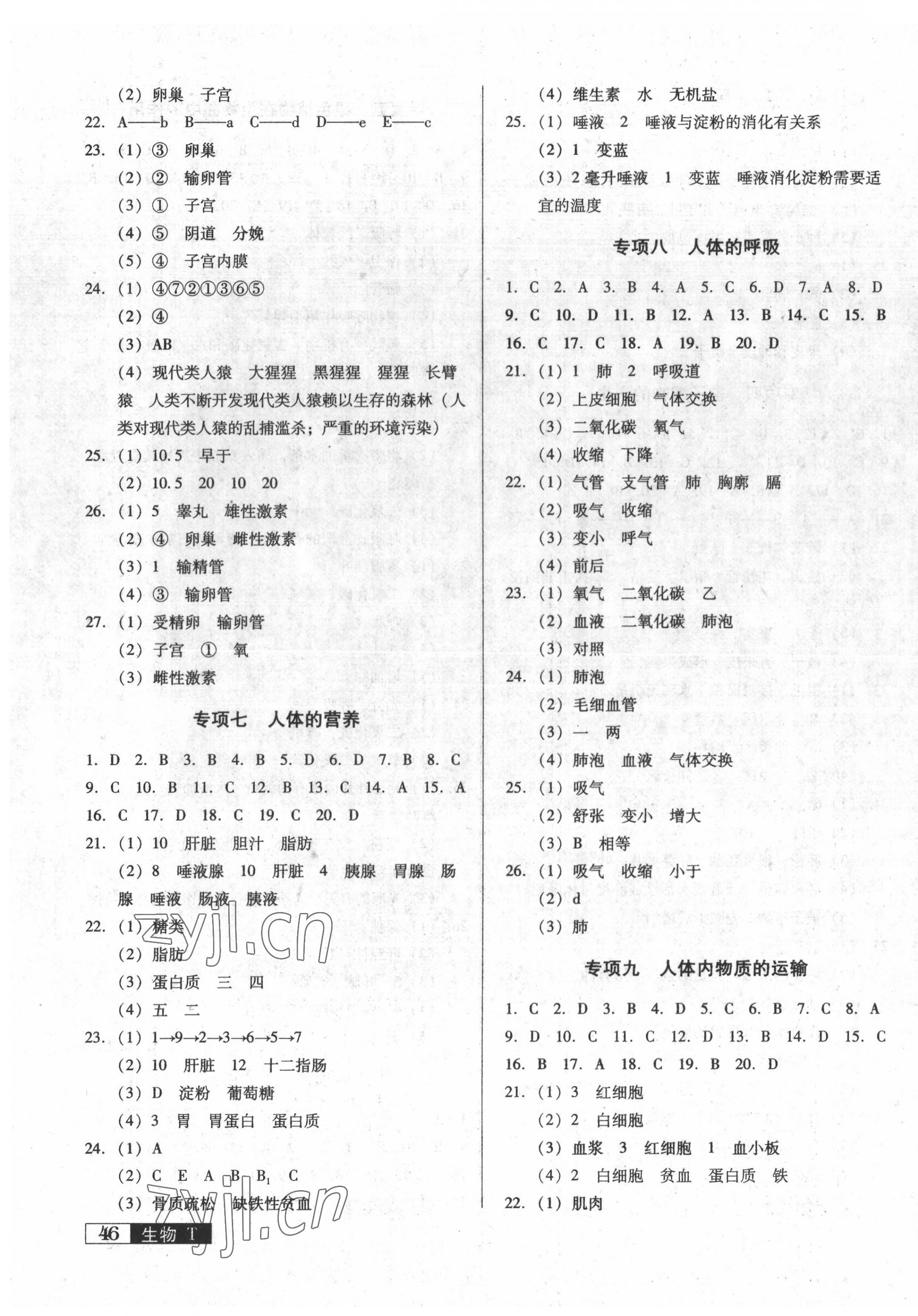 2022年中考階段總復(fù)習(xí)生物A卷 第3頁