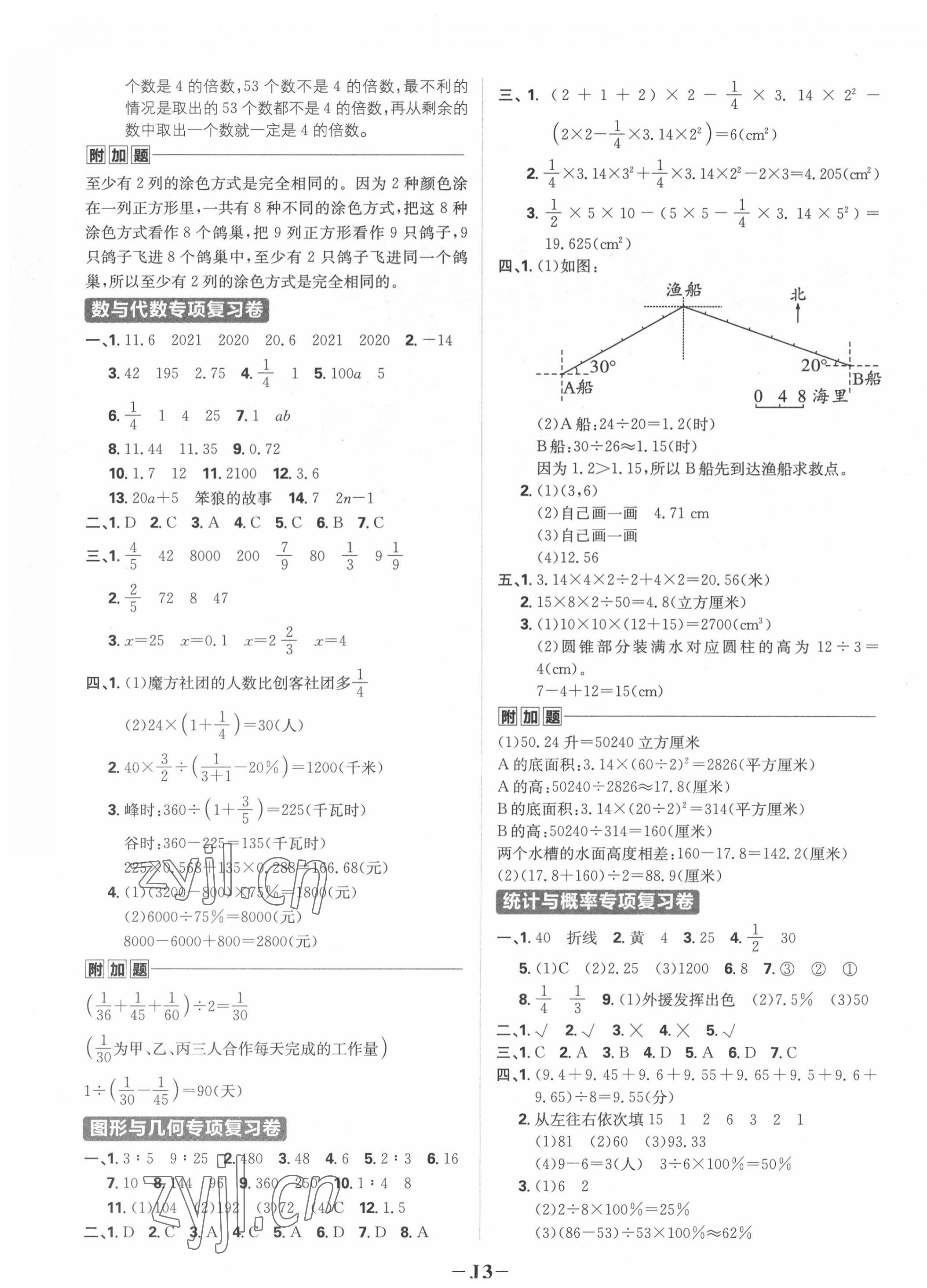 2022年小学必刷题六年级数学下册人教版 第3页