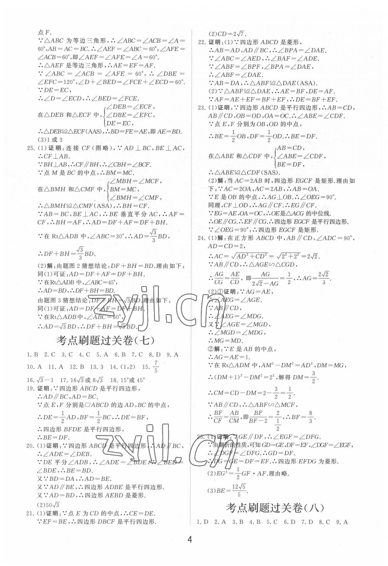 2022年初中總復(fù)習(xí)手冊(cè)分層專題卷數(shù)學(xué) 第4頁