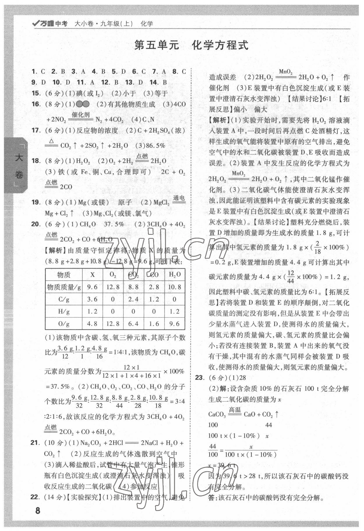 2022年萬唯中考大小卷化學上冊 第8頁