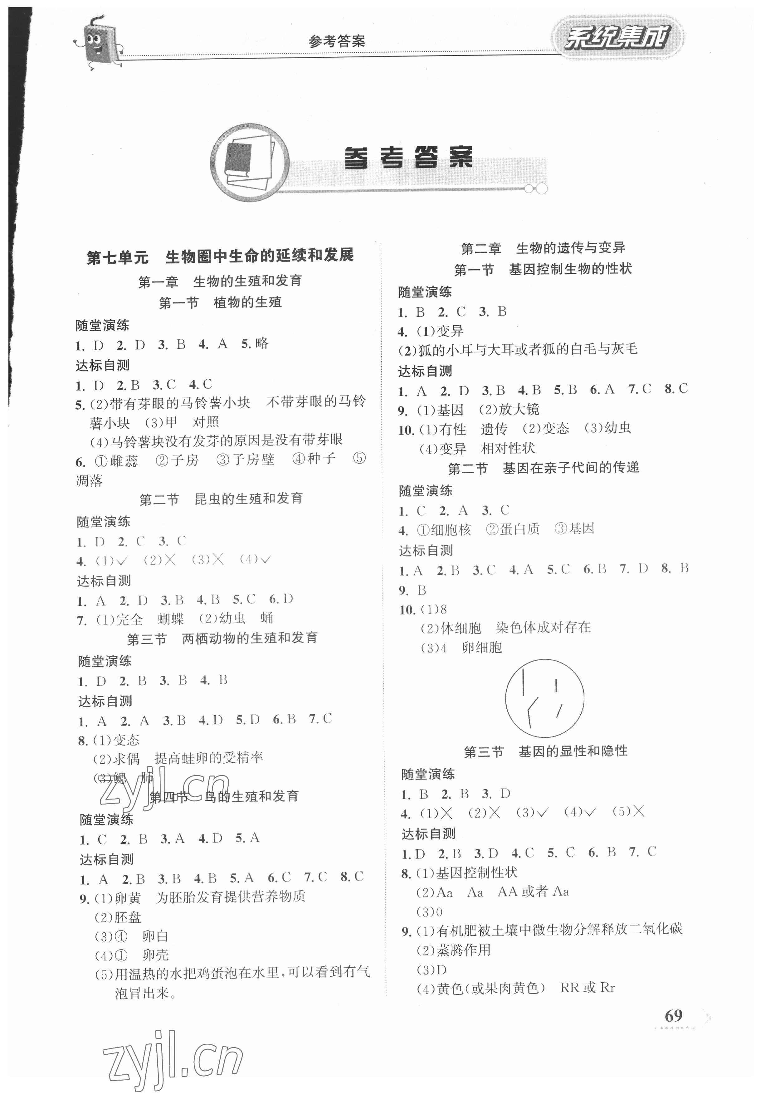 2022年系统集成新课程同步导学练测八年级生物下册 第1页