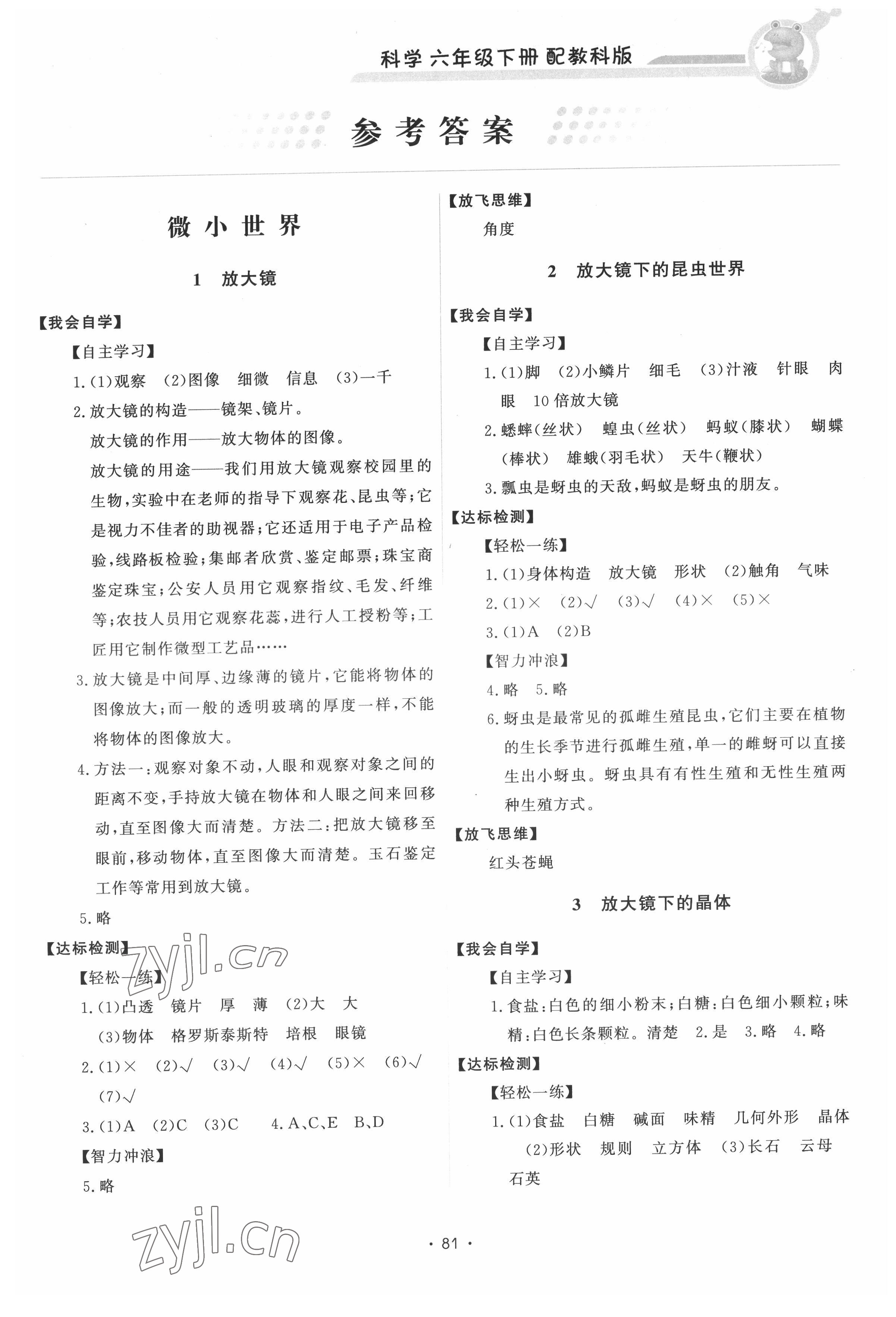 2022年能力培養(yǎng)與測試六年級科學(xué)下冊教科版 第1頁