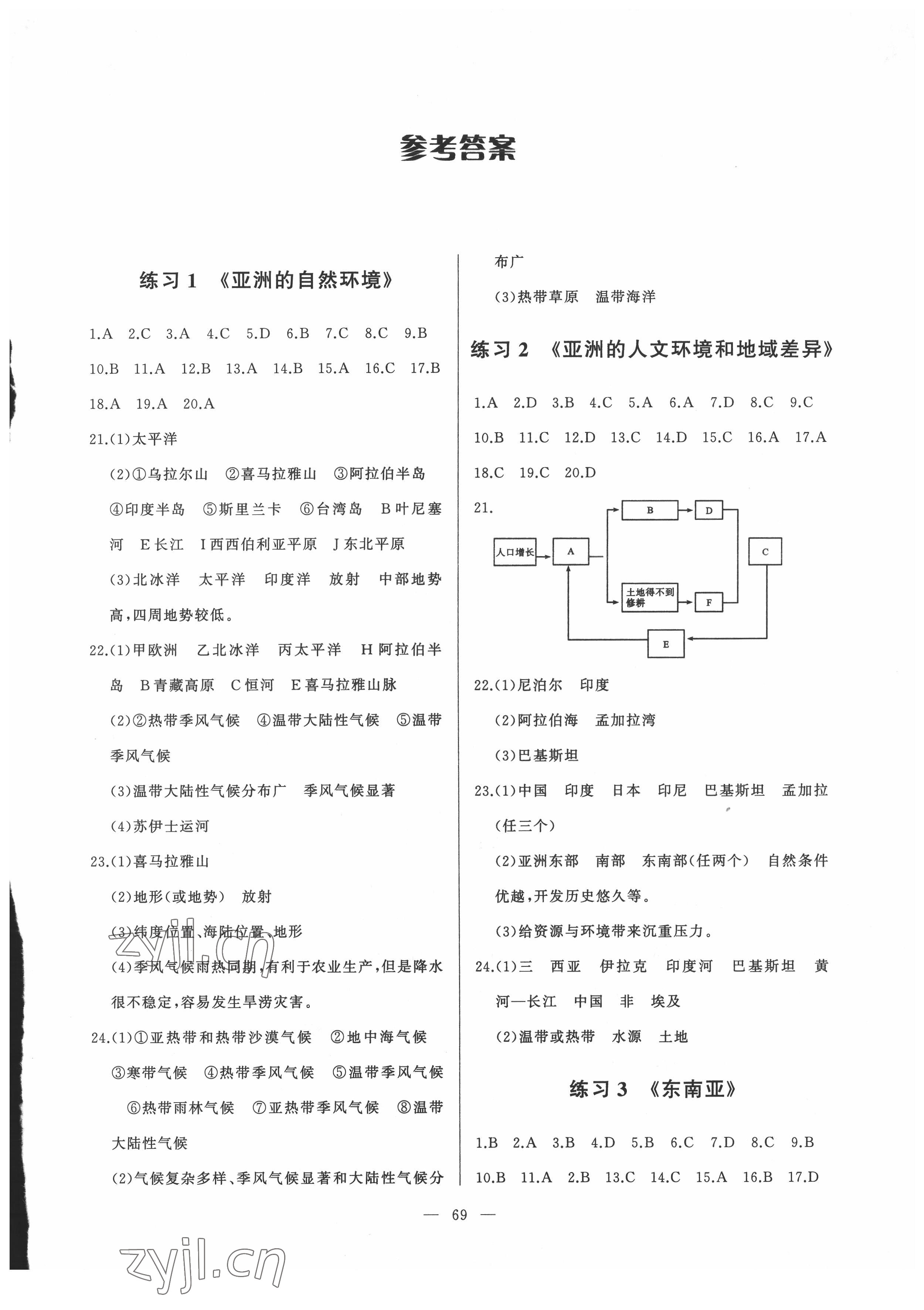 2022年順達(dá)測試卷八年級地理下冊中圖版 參考答案第1頁