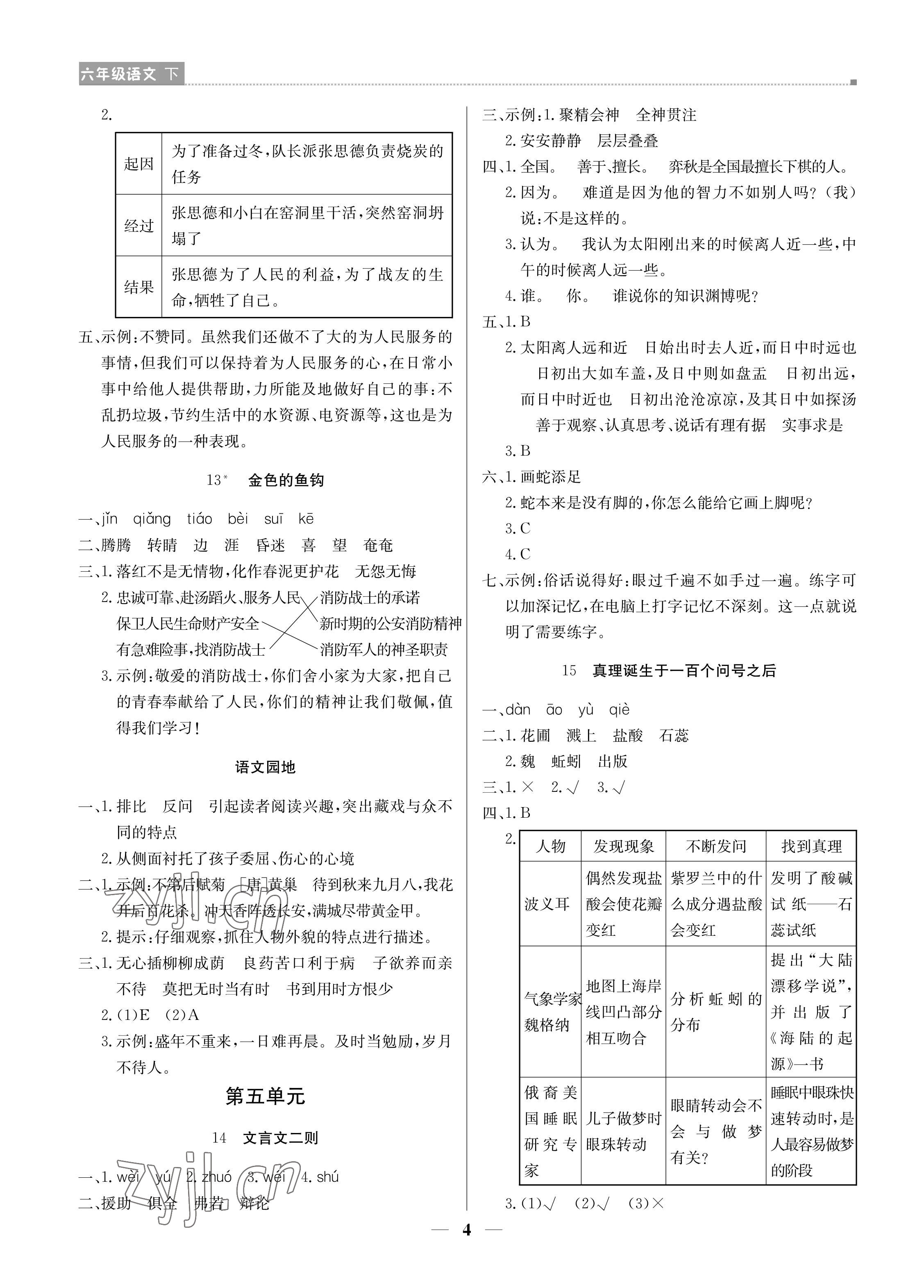 2022年培優(yōu)A計(jì)劃六年級(jí)語(yǔ)文下冊(cè)人教版 第4頁(yè)