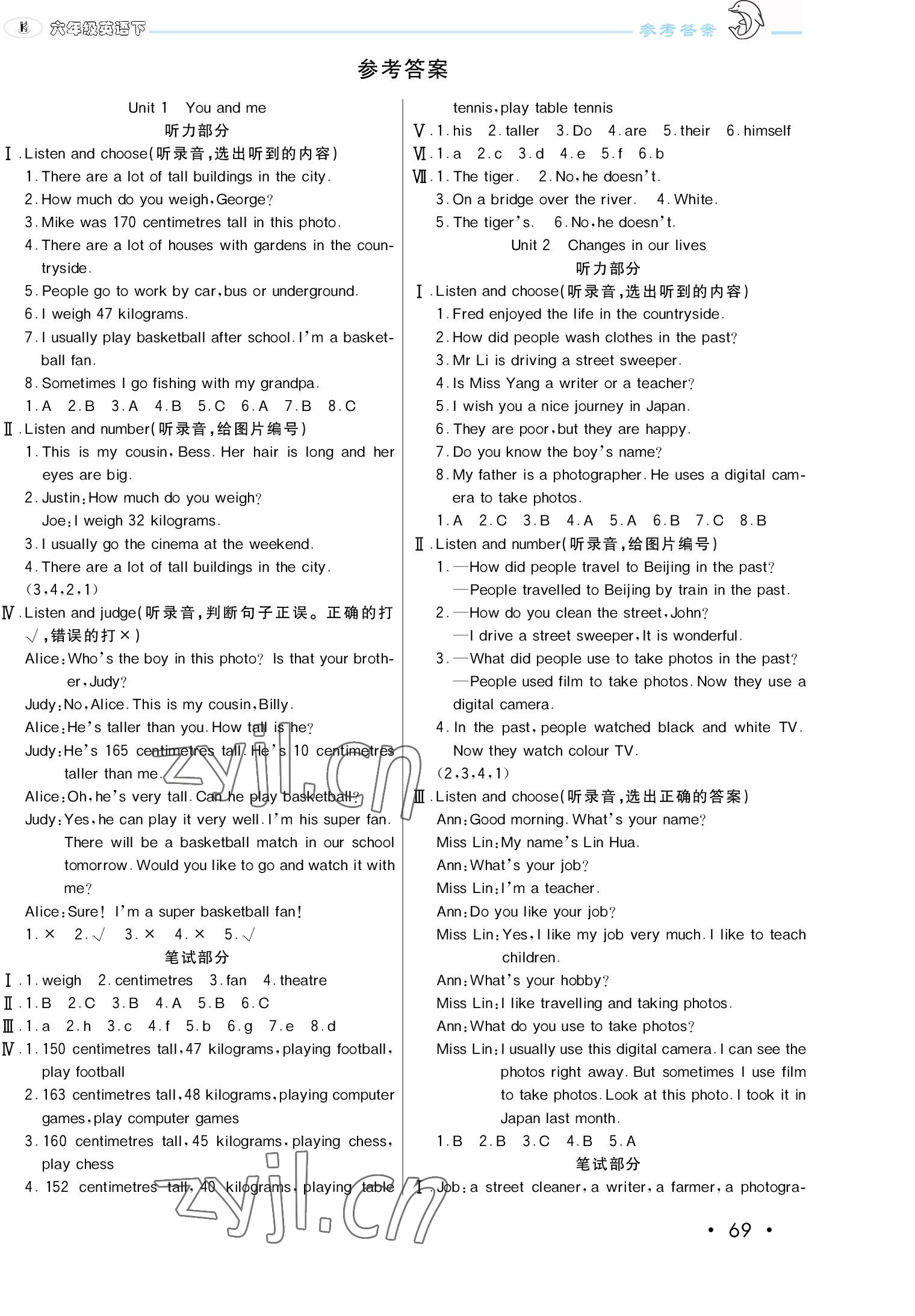 2022年培優(yōu)A計(jì)劃六年級英語下冊滬教版深圳專用 第1頁