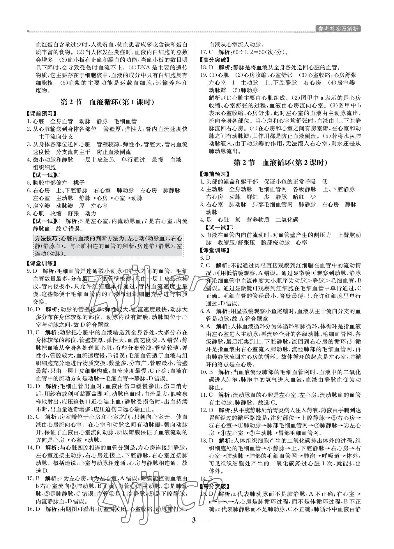 2022年培優(yōu)A計劃七年級生物下冊北師大版 第3頁