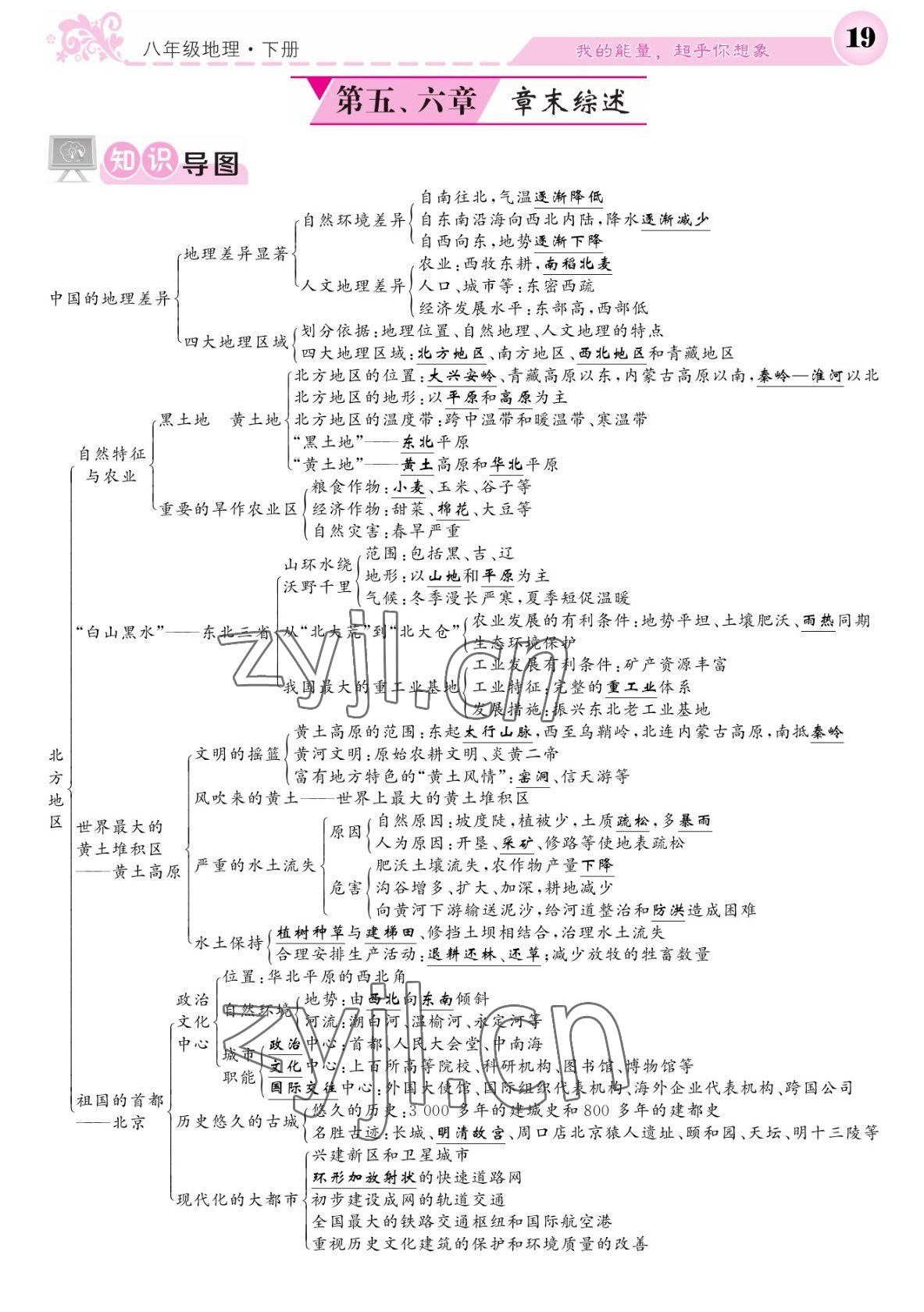 2022年課堂點睛八年級地理下冊人教版寧夏專版 參考答案第19頁