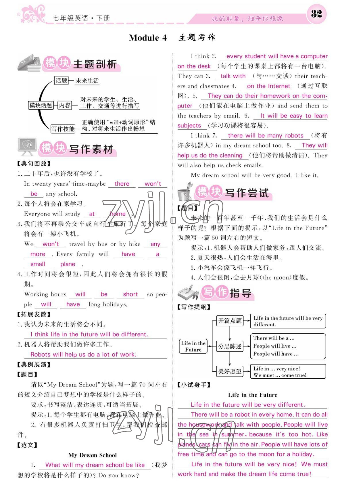 2022年課堂點(diǎn)睛七年級(jí)英語(yǔ)下冊(cè)外研版寧夏專版 參考答案第32頁(yè)