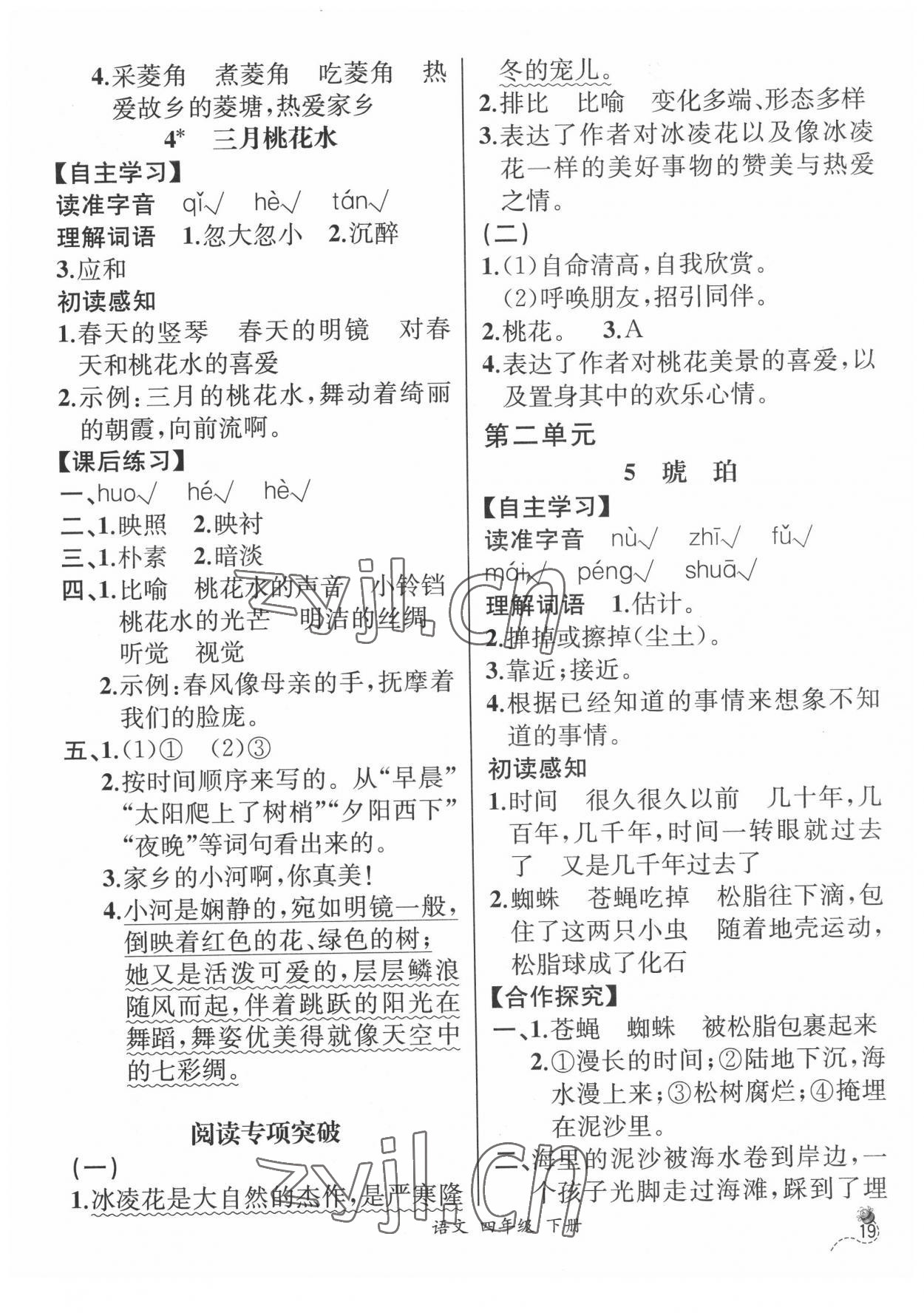 2022年人教金学典同步解析与测评四年级语文下册人教版云南专版 第3页