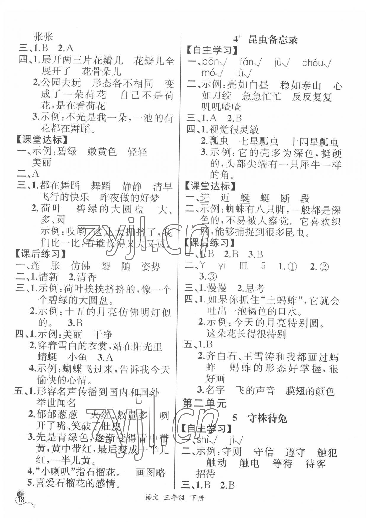 2022年人教金学典同步解析与测评三年级语文下册人教版云南专版 第2页