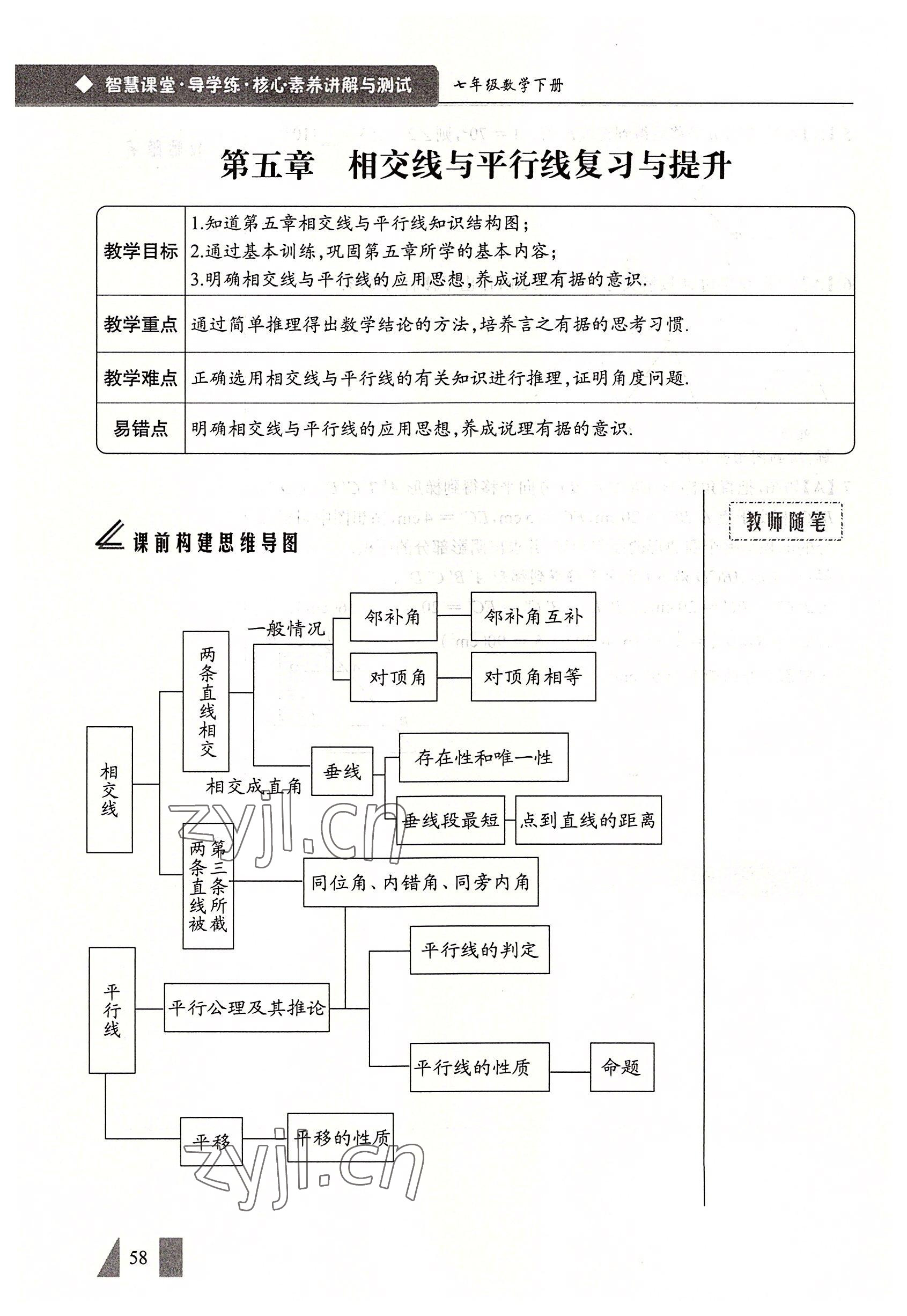 2022年智慧課堂七年級數(shù)學下冊人教版 參考答案第58頁