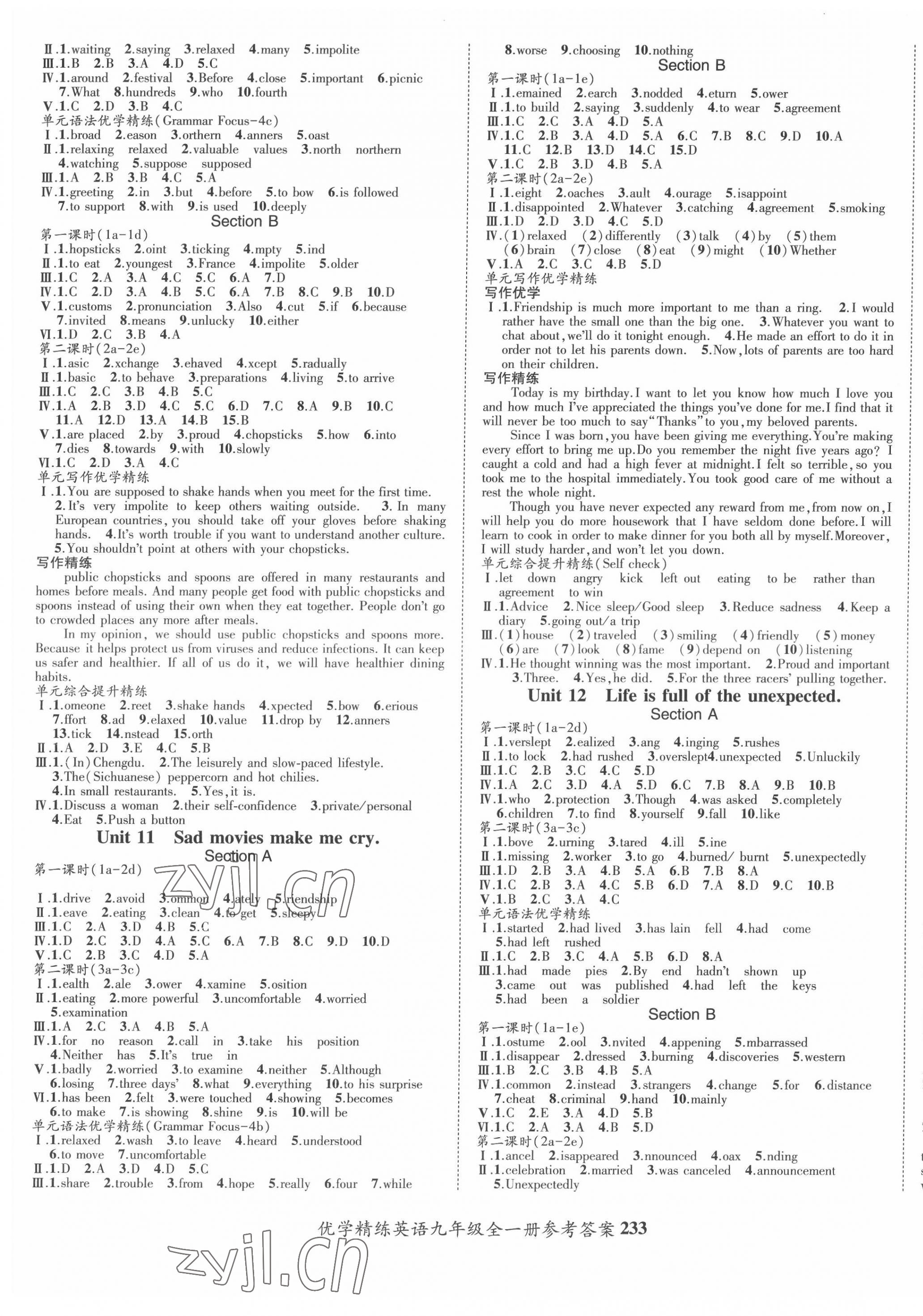 2022年优学精练九年级英语全一册 第5页