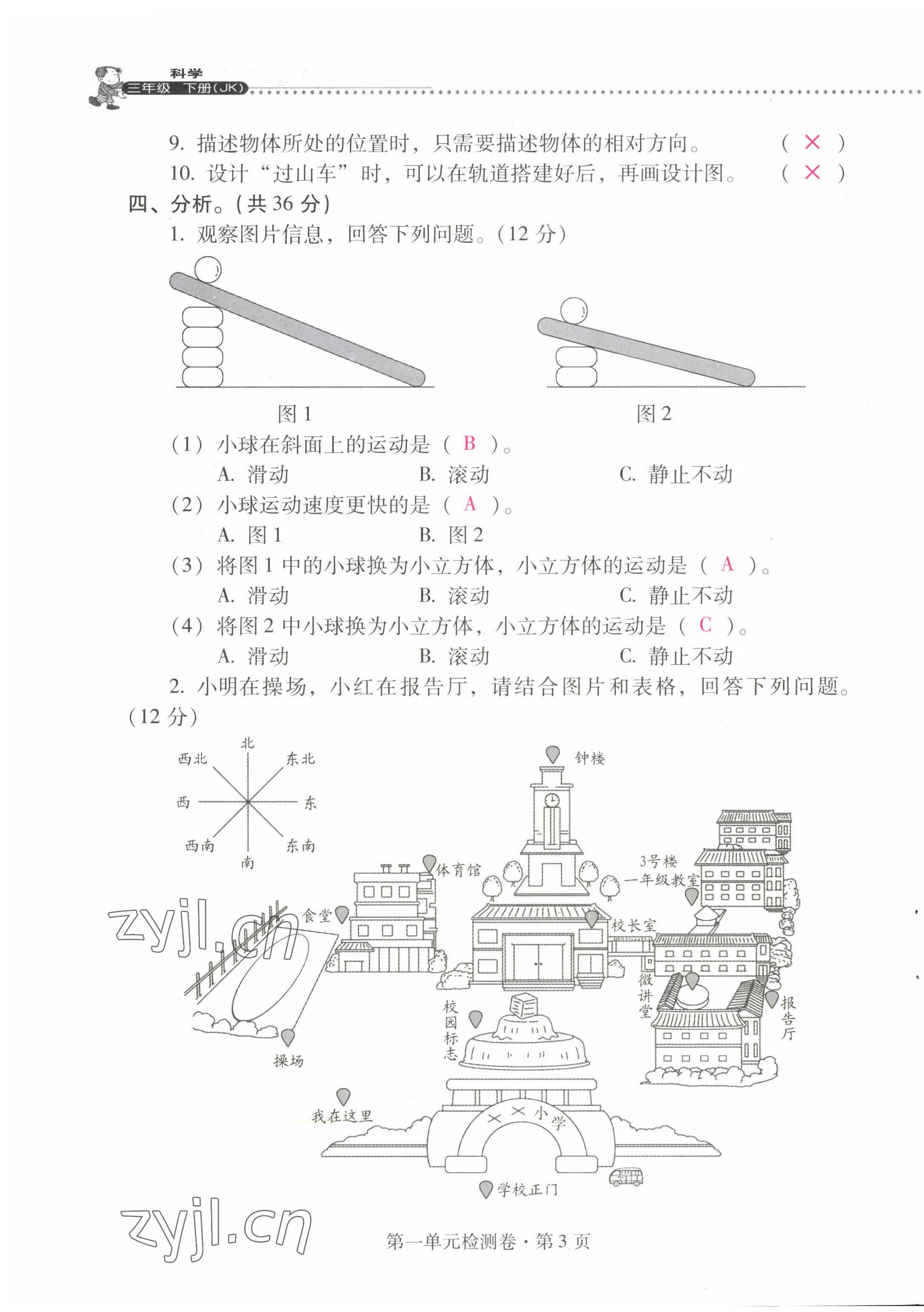 2022年云南省標準教輔同步指導訓練與檢測三年級科學下冊教科版 第3頁