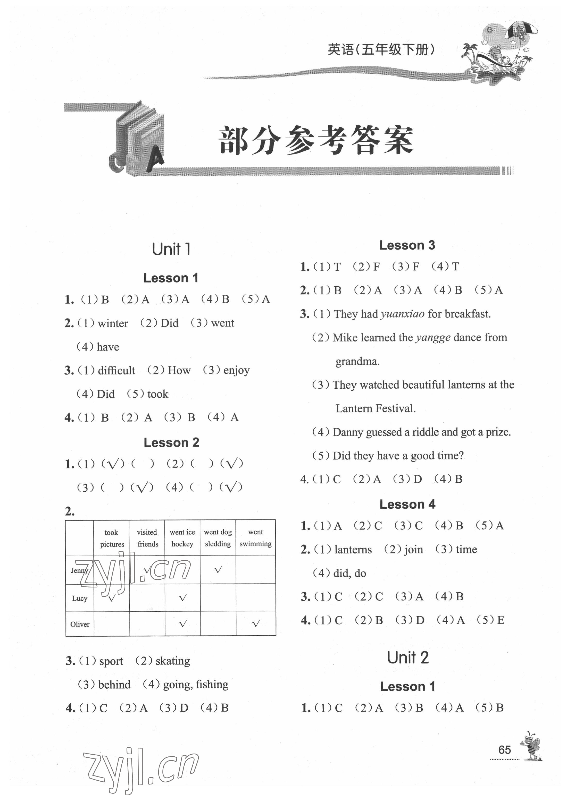 2022年课外作业五年级英语下册鲁科版东营专版 第1页