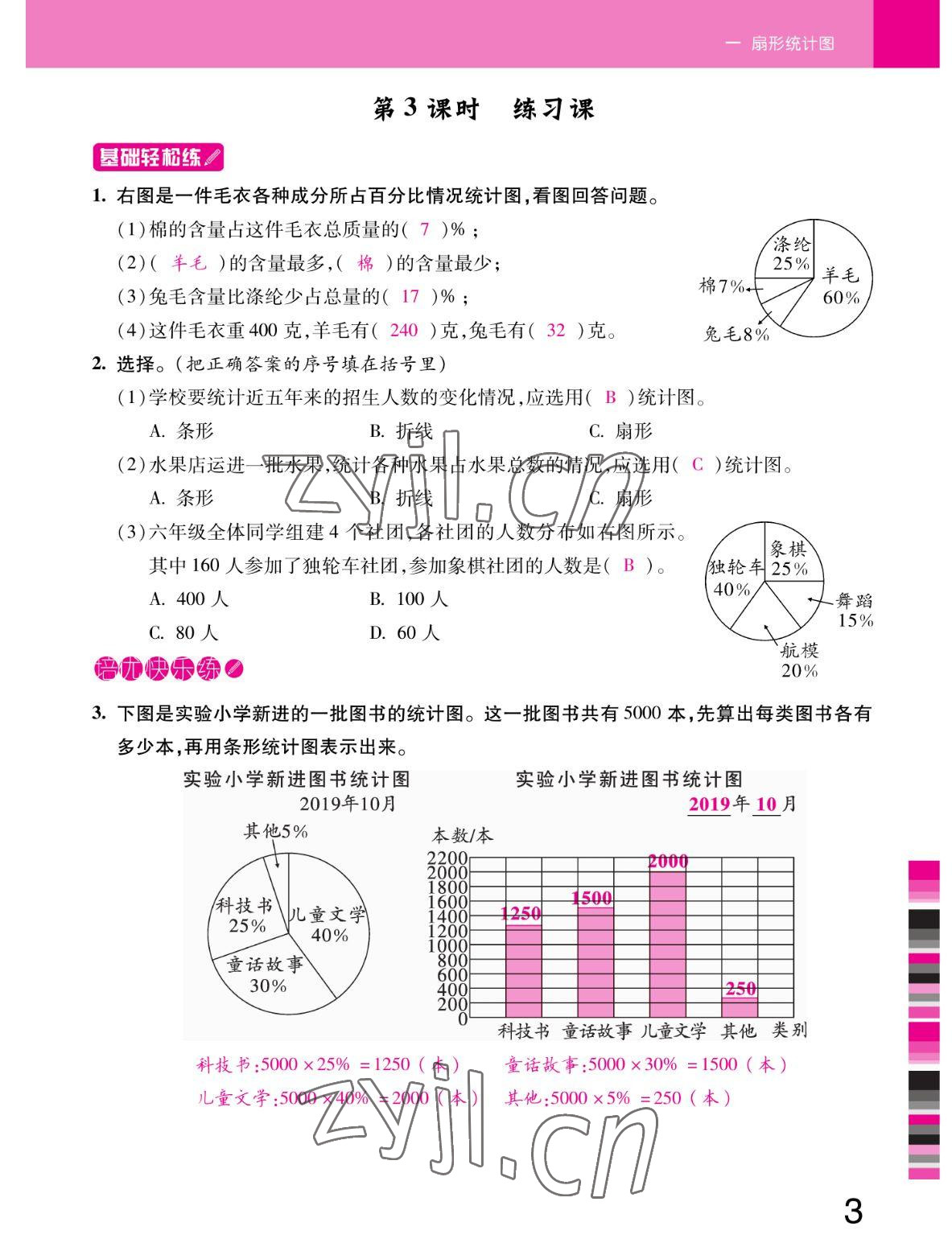 2022年小狀元隨堂作業(yè)六年級數(shù)學(xué)下冊蘇教版 參考答案第3頁