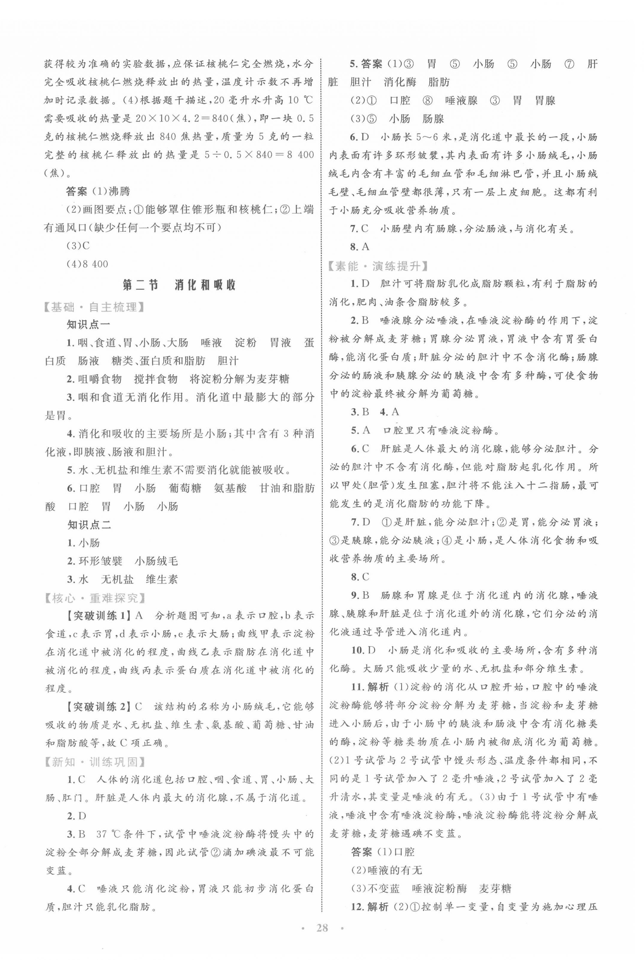 2022年同步學(xué)習(xí)目標(biāo)與檢測(cè)七年級(jí)生物下冊(cè)人教版 第4頁(yè)