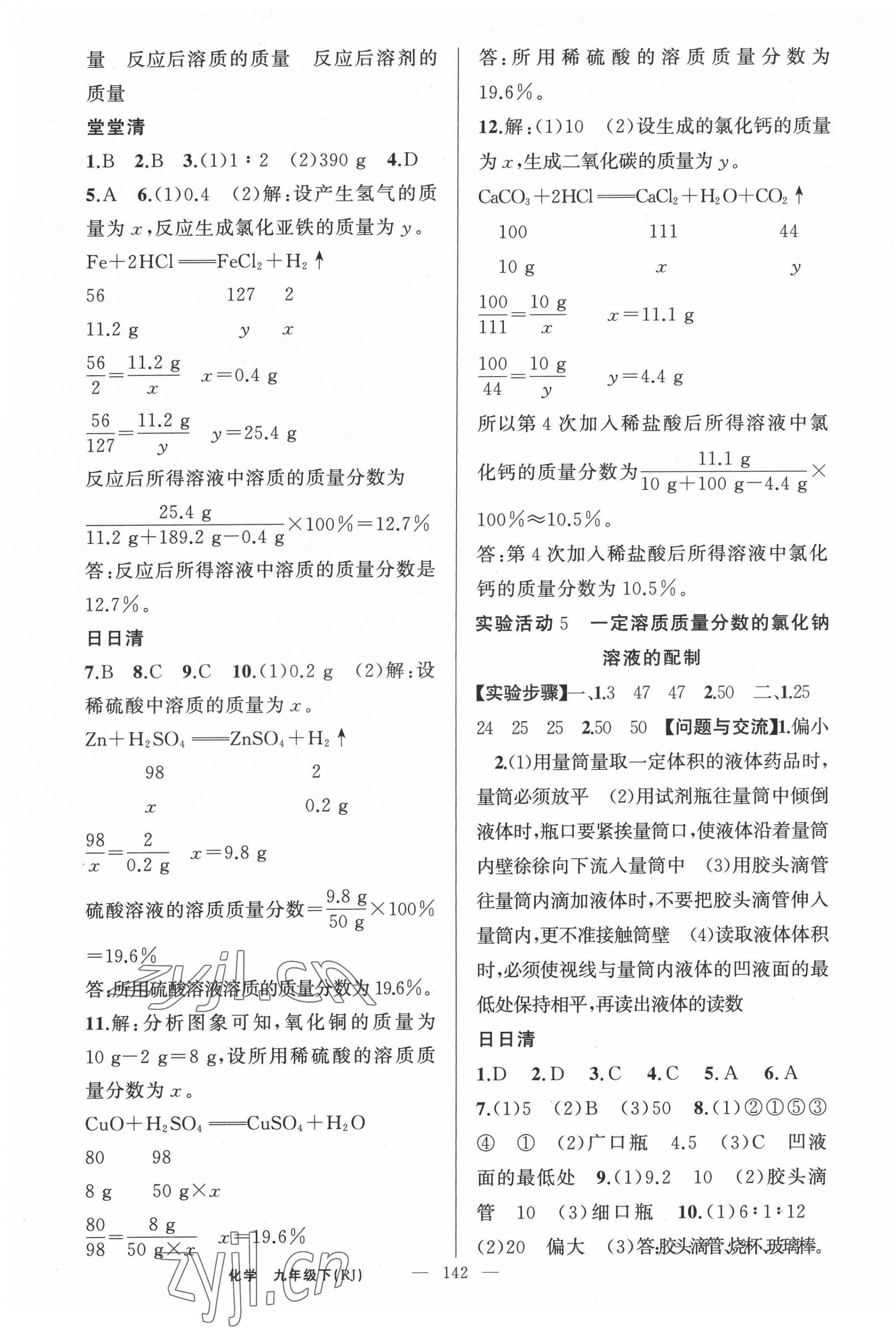 2022年四清導(dǎo)航九年級化學(xué)下冊人教版河南專版 第5頁