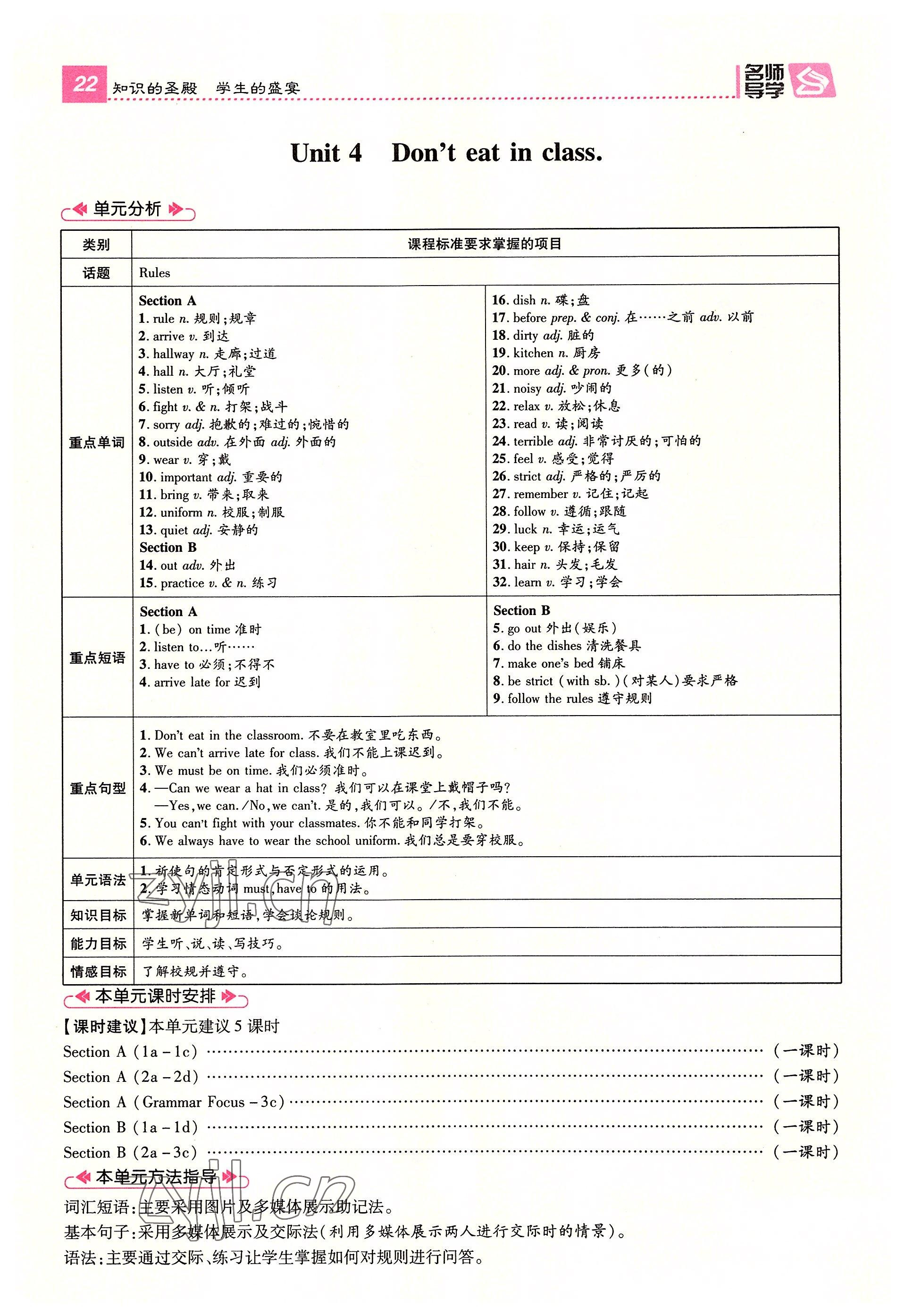 2022年名師測(cè)控七年級(jí)英語(yǔ)下冊(cè)人教版河南專版 參考答案第22頁(yè)