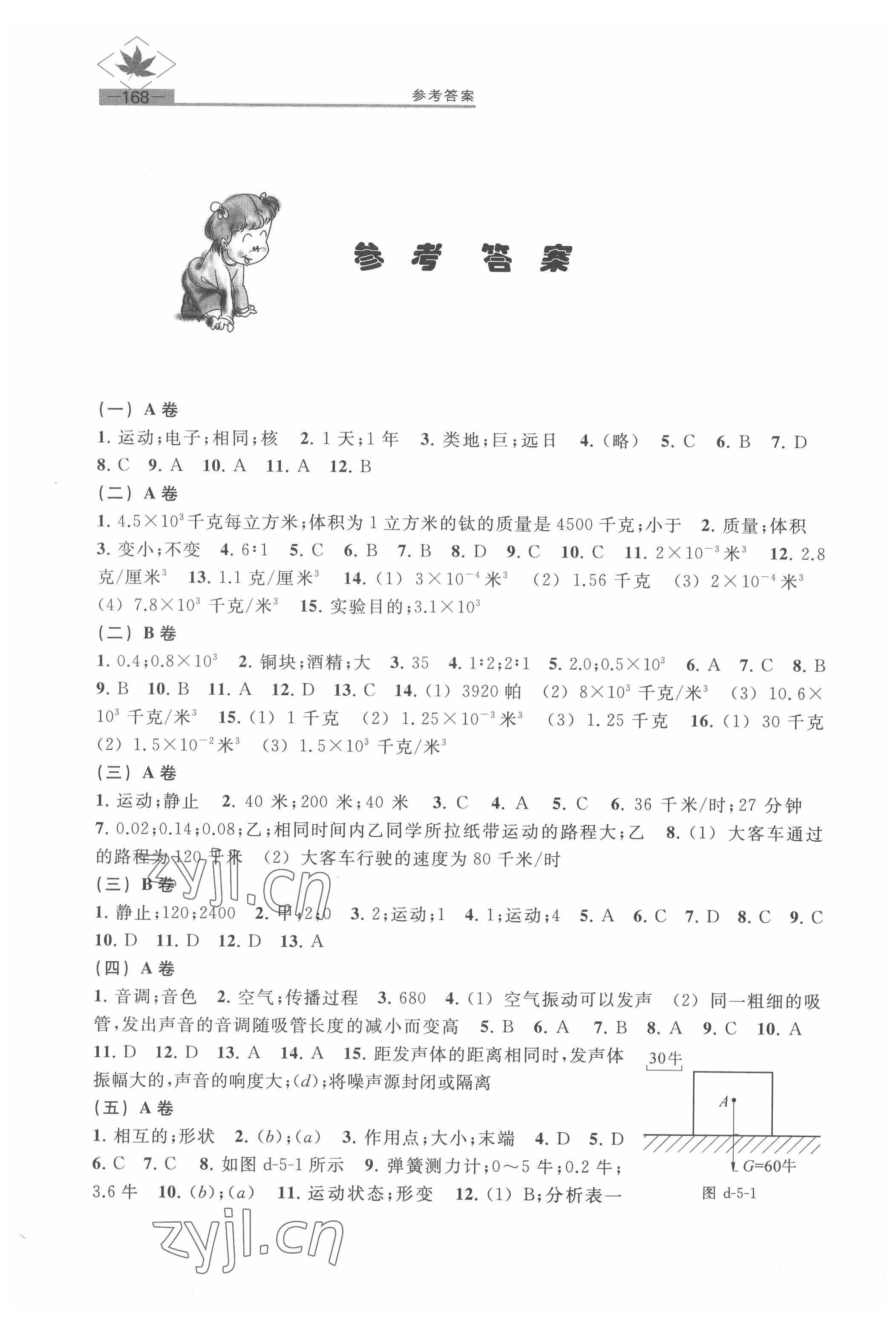 2022年名牌學(xué)校分層課課練九年級物理 參考答案第1頁