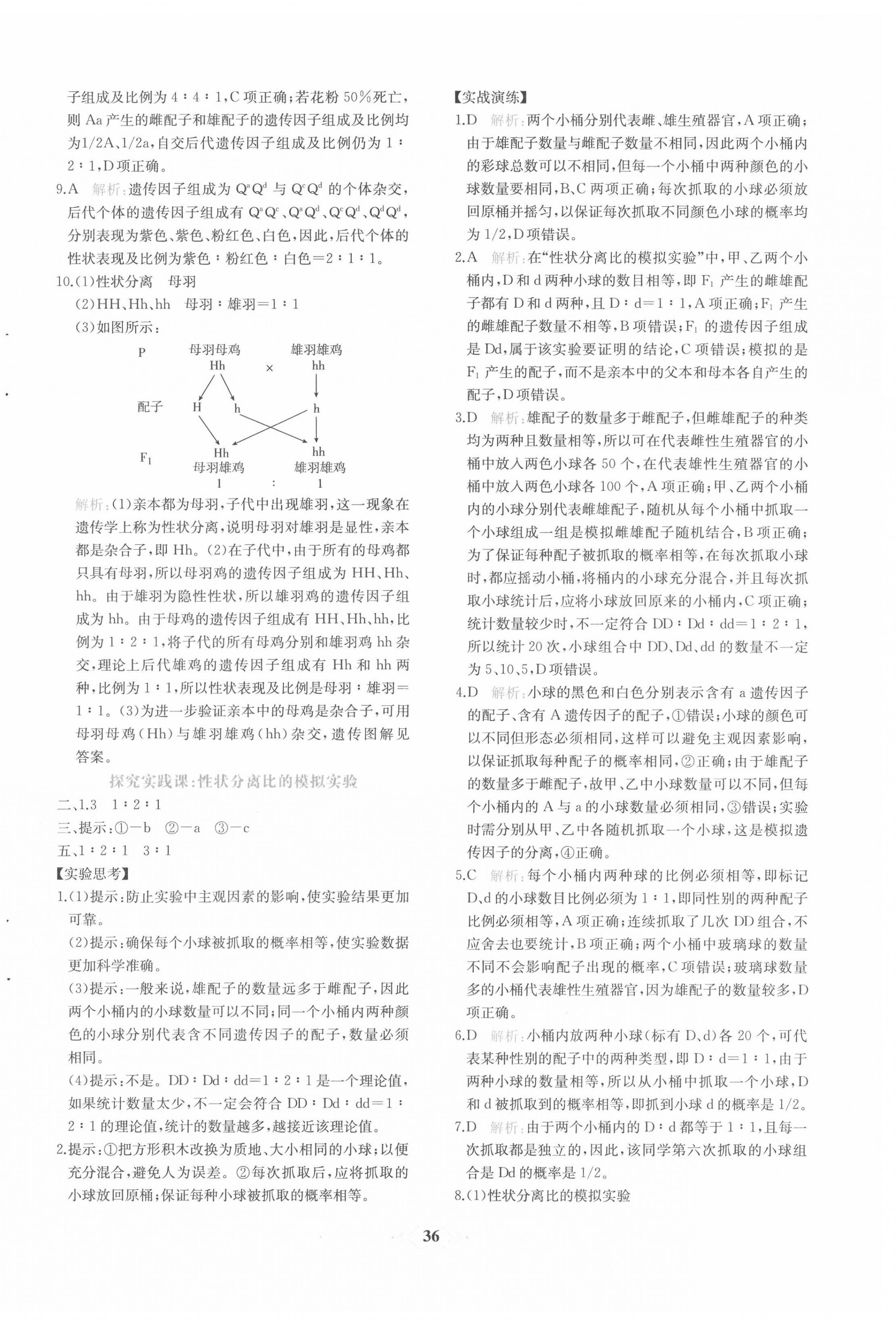 2022年新課程學(xué)習(xí)評(píng)價(jià)方案課時(shí)練高中生物必修2人教版 第4頁(yè)