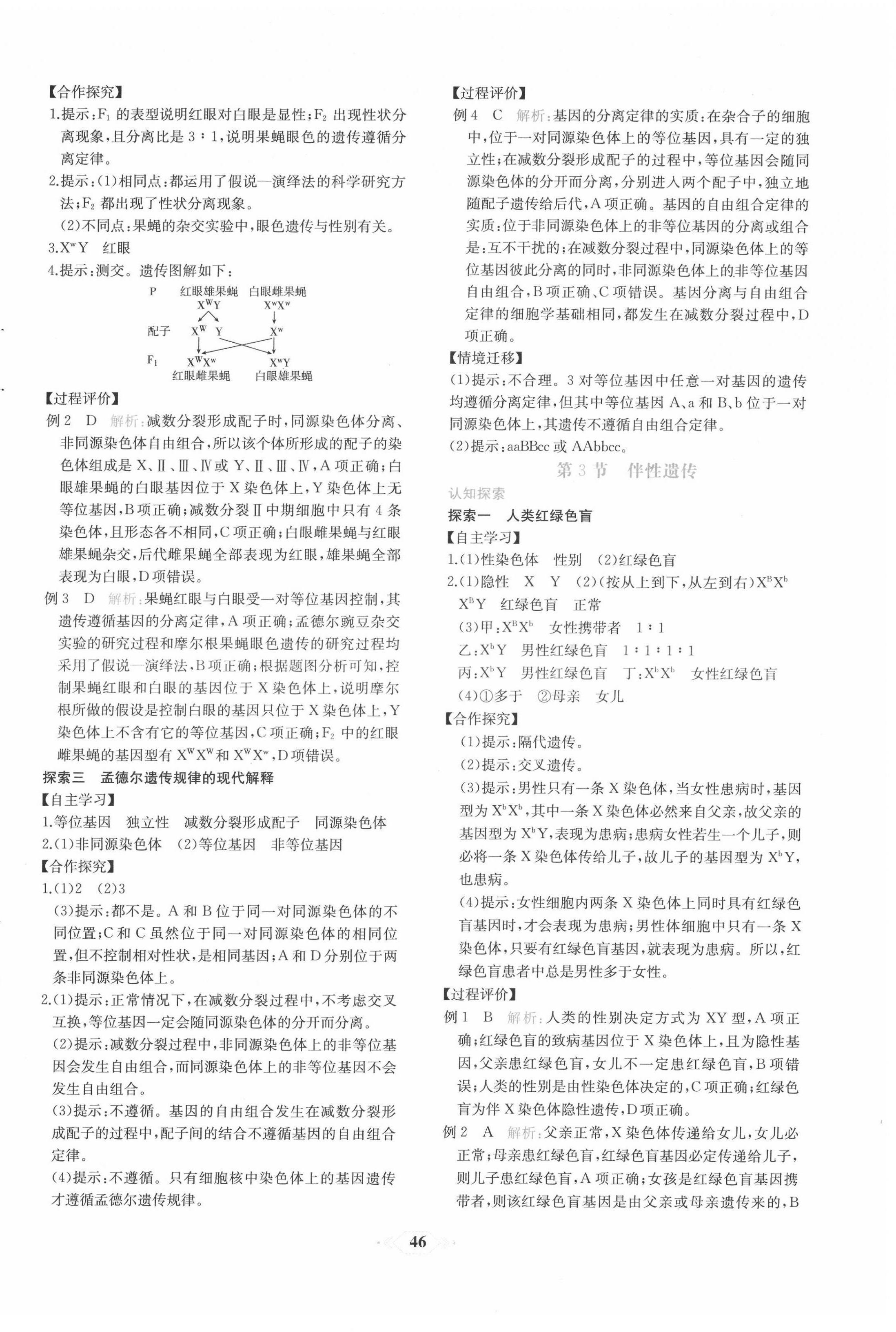 2022年新課程學(xué)習(xí)評(píng)價(jià)方案課時(shí)練高中生物必修2人教版 第14頁(yè)