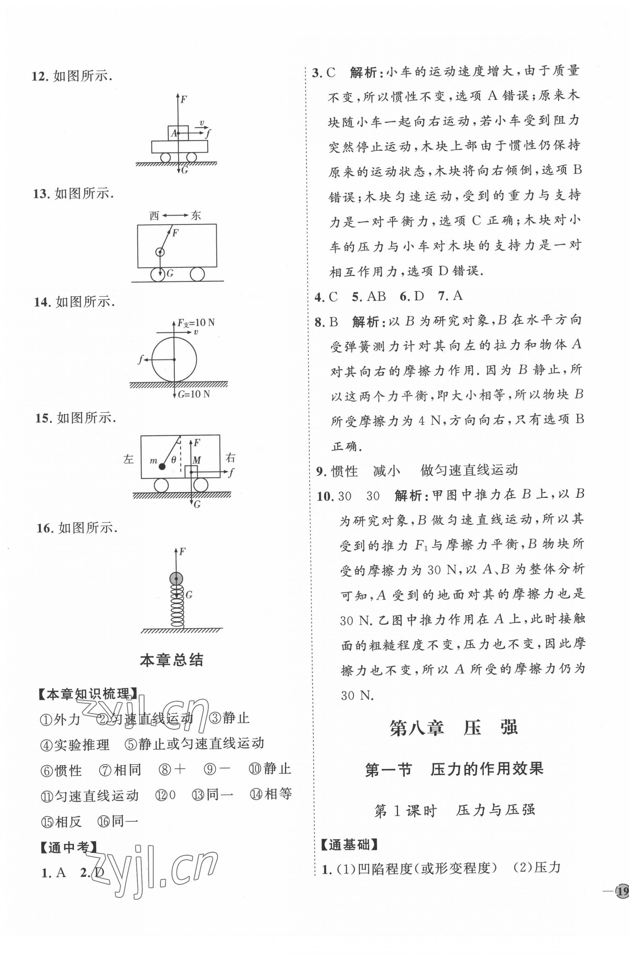 2022年優(yōu)加學(xué)案課時(shí)通八年級(jí)物理下冊(cè)滬科版 參考答案第5頁(yè)