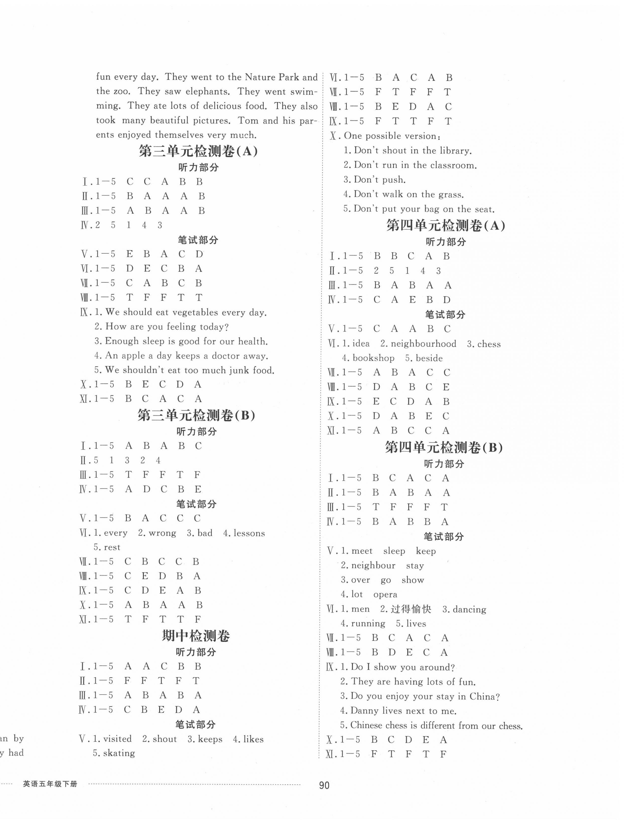 2022年同步練習(xí)冊(cè)配套單元檢測(cè)卷五年級(jí)英語(yǔ)下冊(cè)魯科版54制 第2頁(yè)