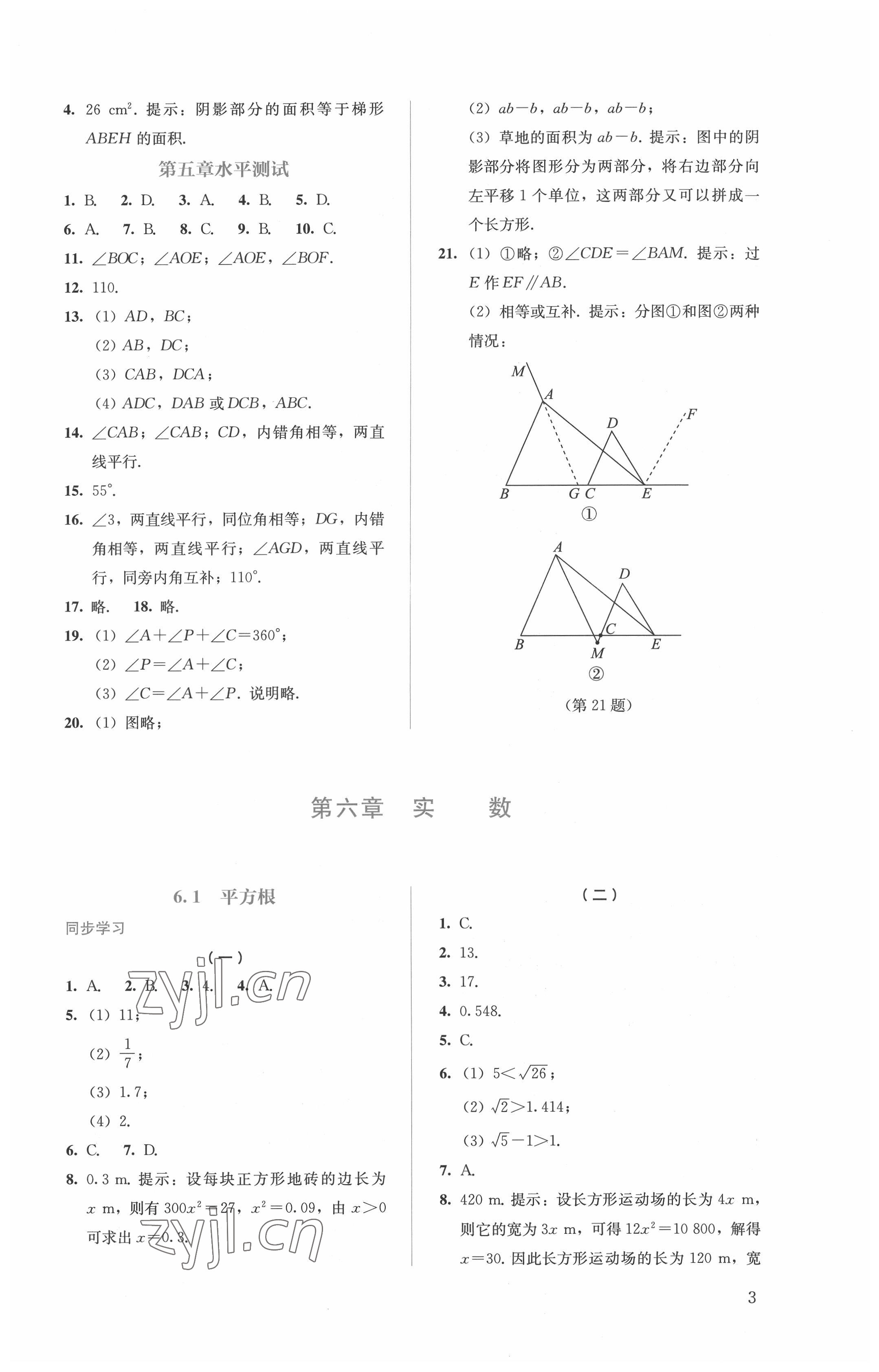 2022年人教金學(xué)典同步解析與測(cè)評(píng)七年級(jí)數(shù)學(xué)下冊(cè)人教版 第3頁(yè)