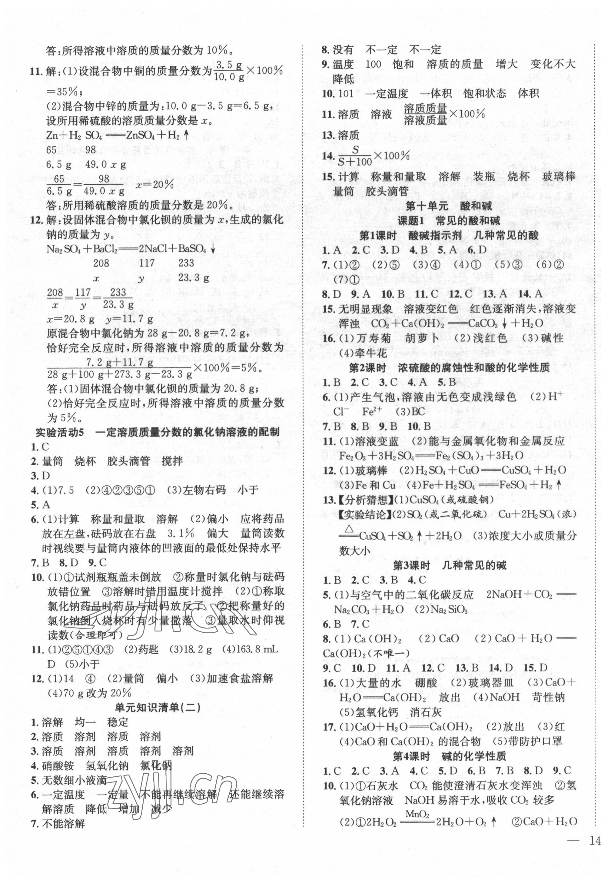 2022年体验型学案九年级化学下册人教版 第3页