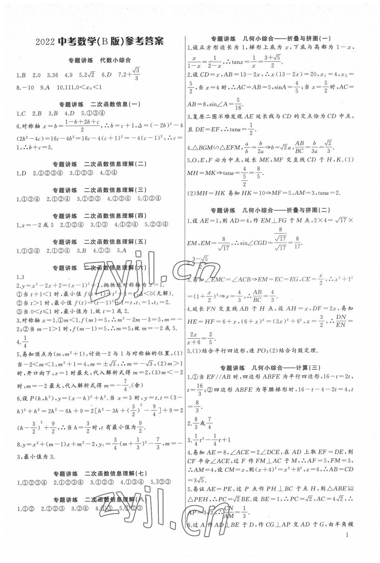 2022年思維新觀察中考數(shù)學(xué)中考核心考題專題復(fù)習 第1頁