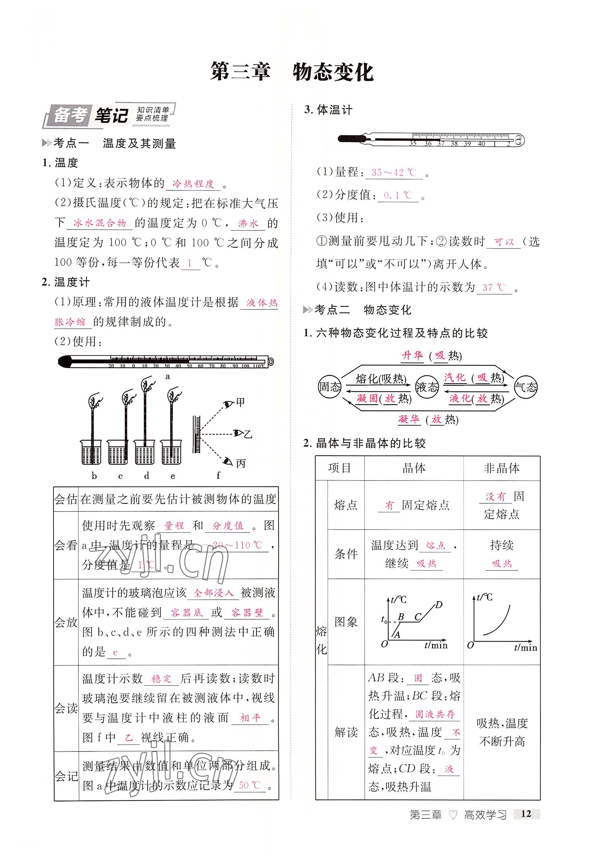 2022年中考新方向湖北科學(xué)技術(shù)出版社物理 參考答案第12頁(yè)