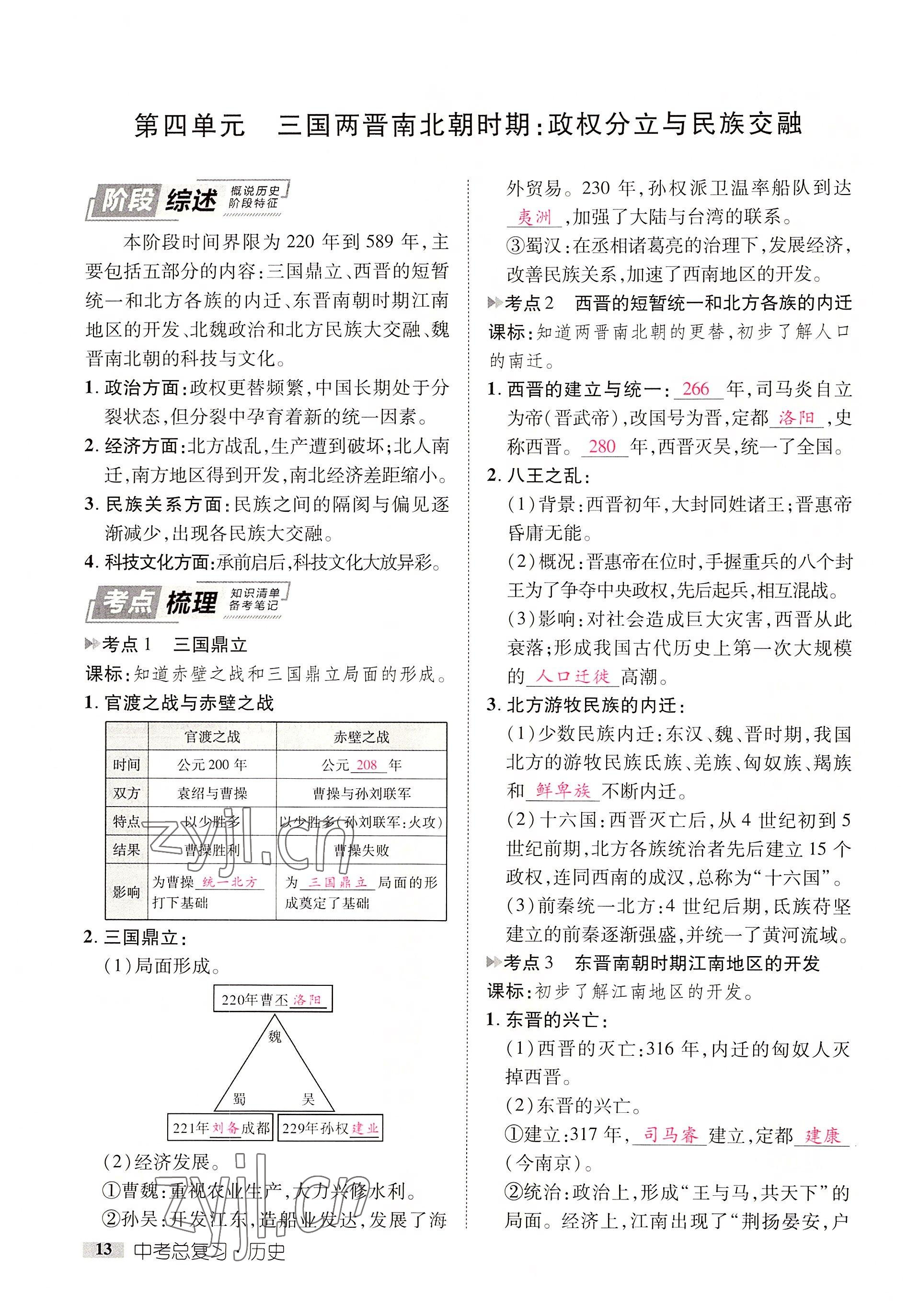 2022年中考新方向湖北科學技術出版社歷史 參考答案第13頁