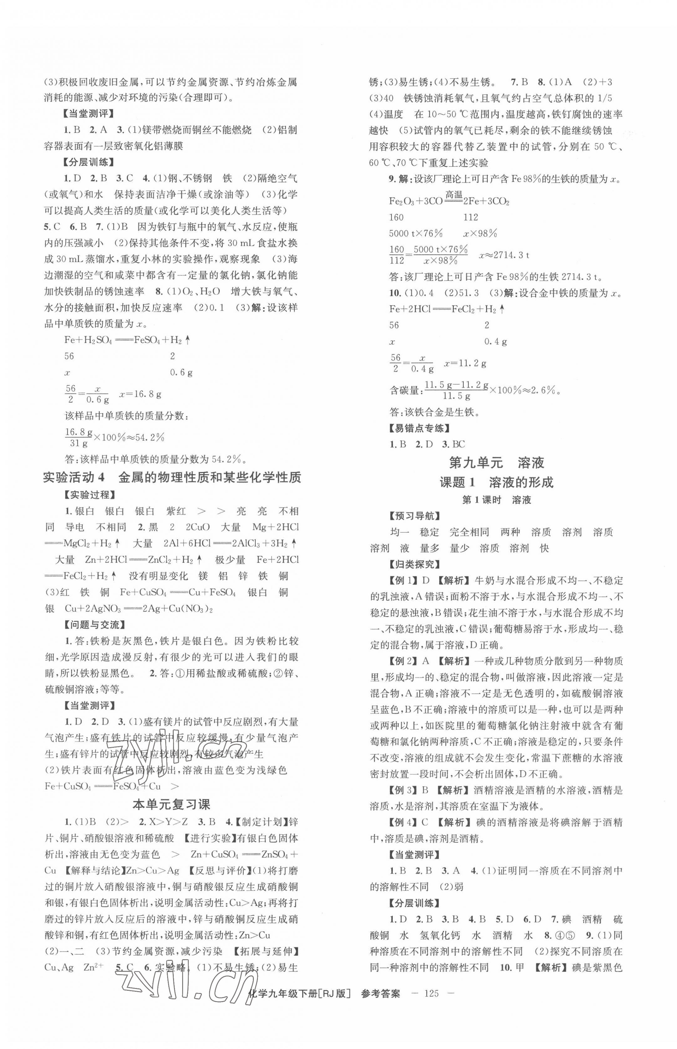 2022年全效學(xué)習(xí)同步學(xué)練測九年級化學(xué)下冊人教版 第3頁